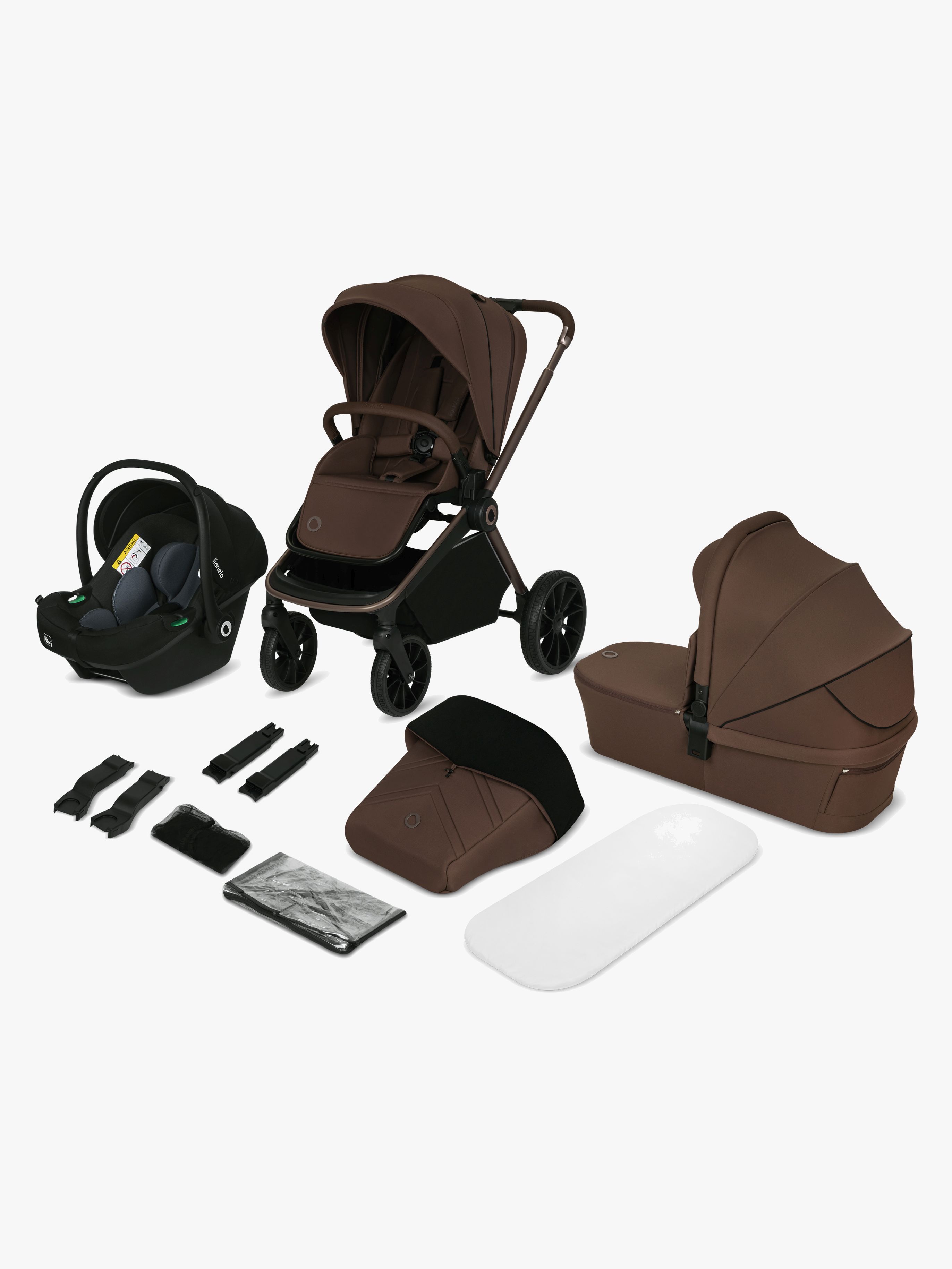 Lionelo MIKA Plus 3-in-1 Kombikinderwagen, Mocha Mousse