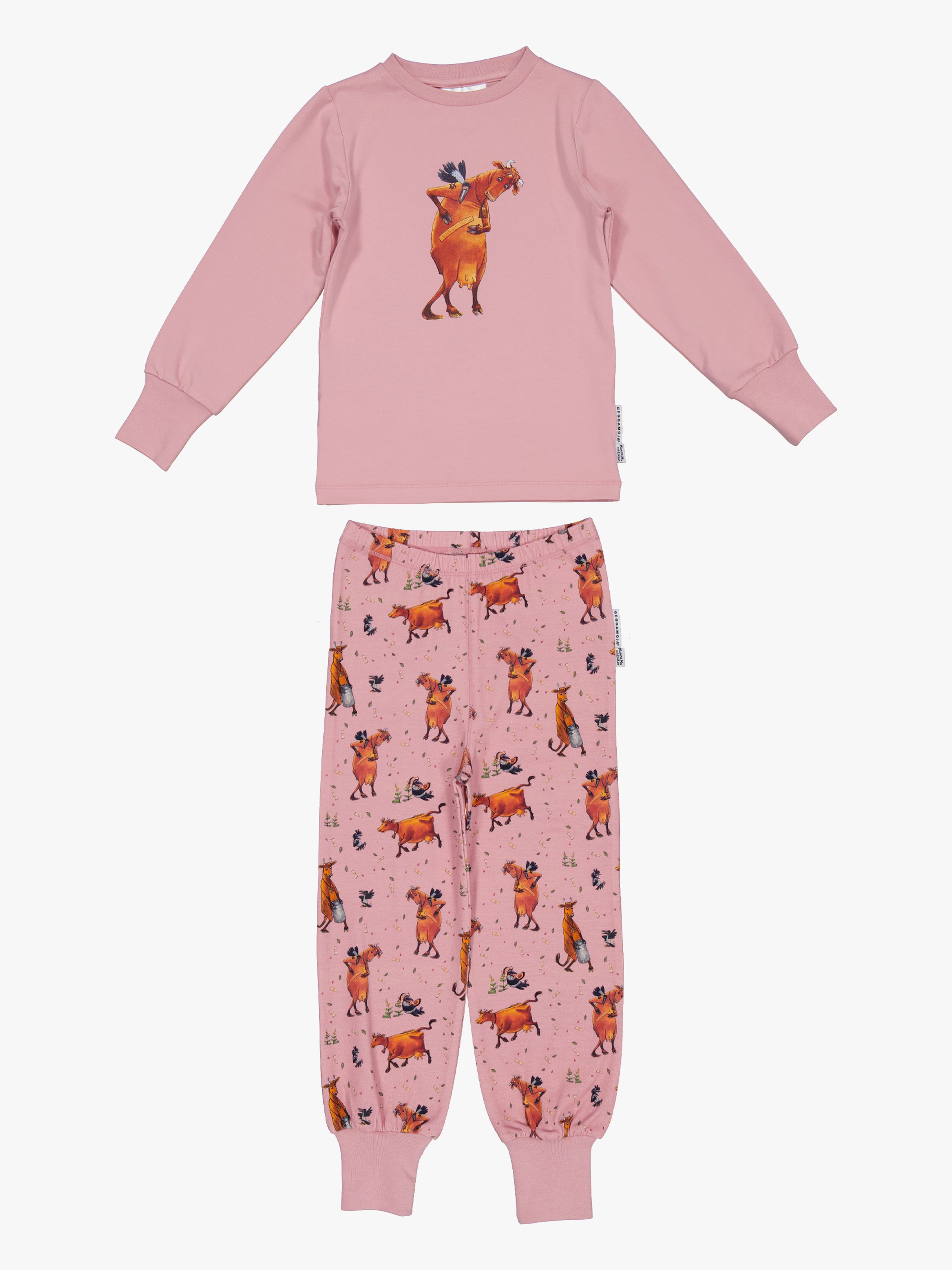 Geggamoja Mama Muh Und Die Krähe Schlafanzug 2-Teilig, Rosa, 86-92