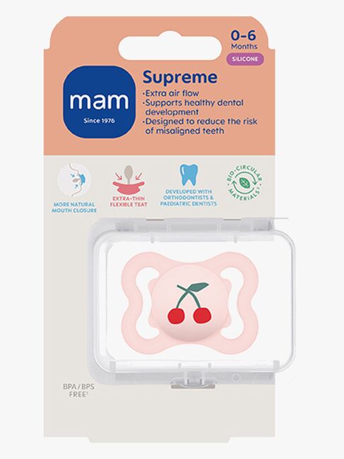 MAM Supreme Schnuller Silikon 0-6m, Rosa