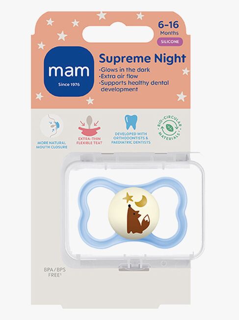 MAM Supreme Night Schnuller Silikon 6-16m, Blau