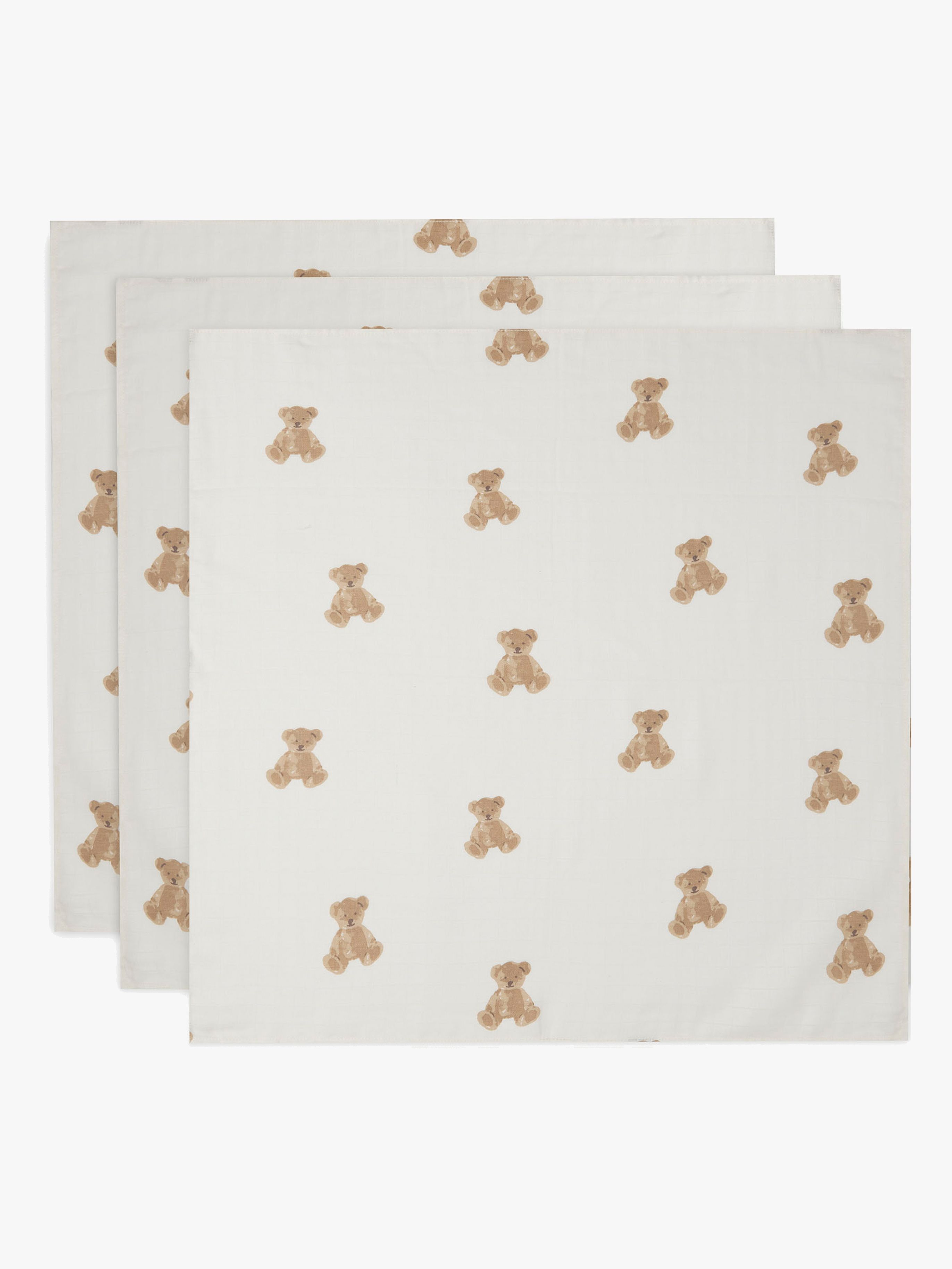 Musselintuch 3er-Pack, Teddy Bear