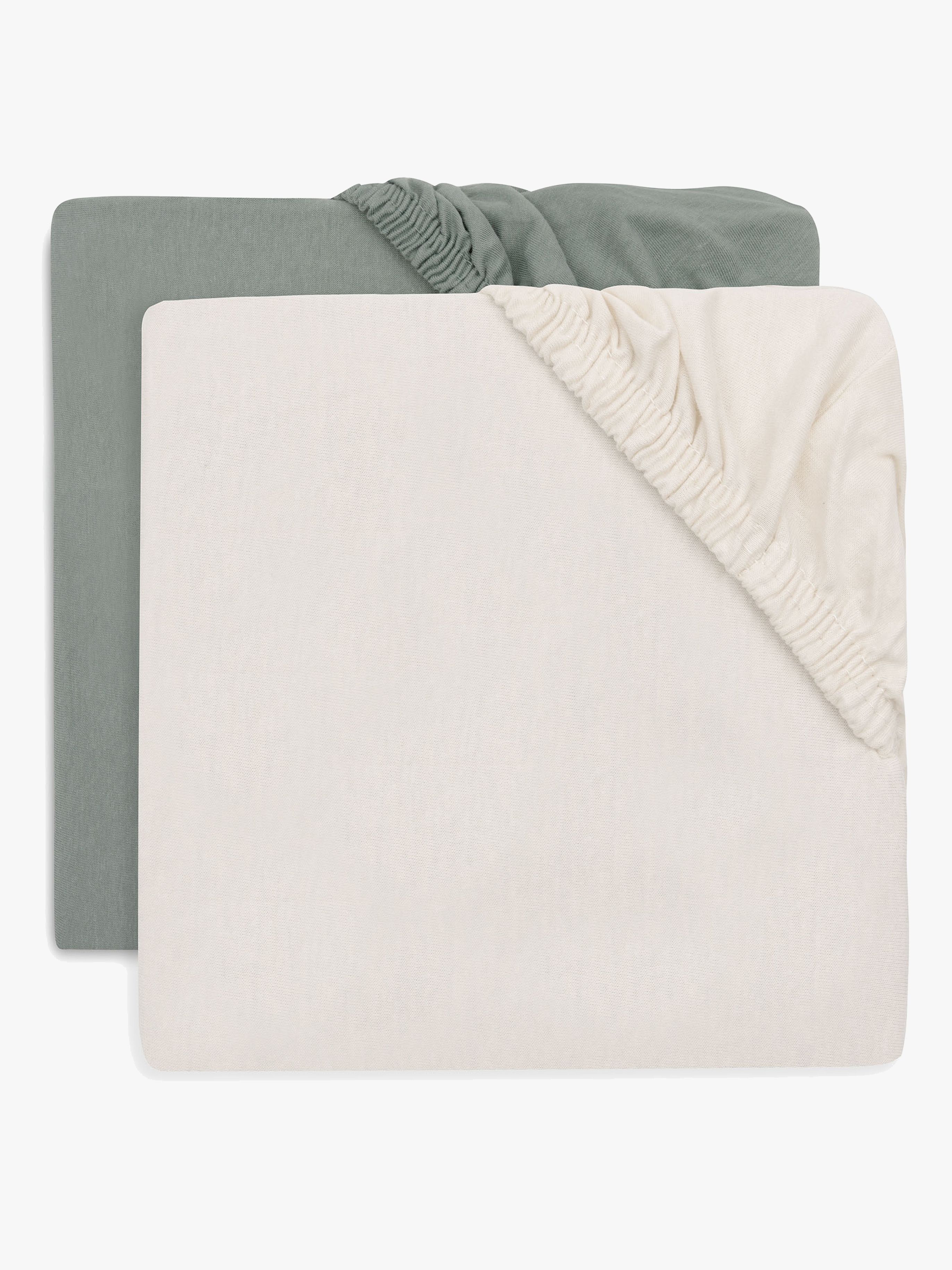 Jollein Spannbettlaken 2er-Pack 60x120, Sea Green/Ivory