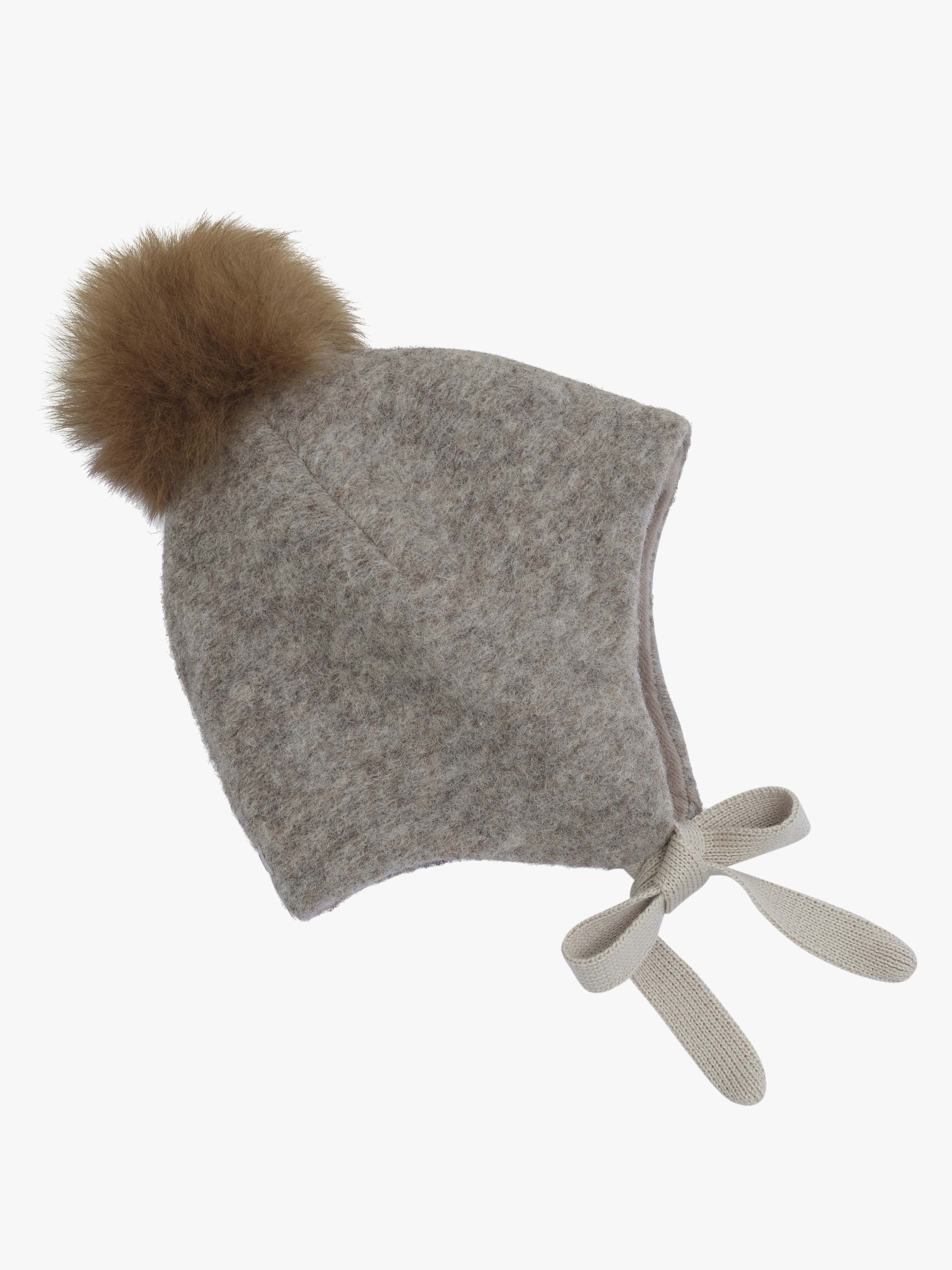 HUTTEliHUT Baby Mütze Mit Pompons Alpaka, Camel Melange, 44