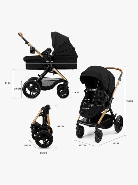 Kinderkraft MOOV 2 XL Air Kombikinderwagen, Pure Black