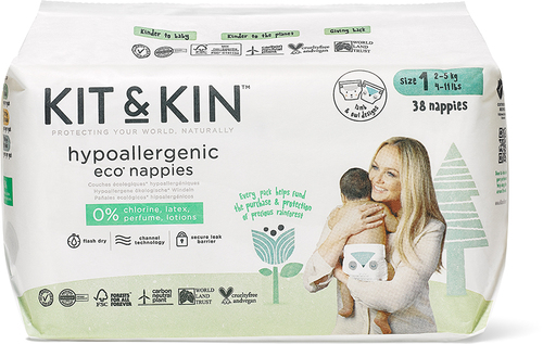 Kit & Kin Eco Windeln Größe 1 2-5 kg 38er-Pack
