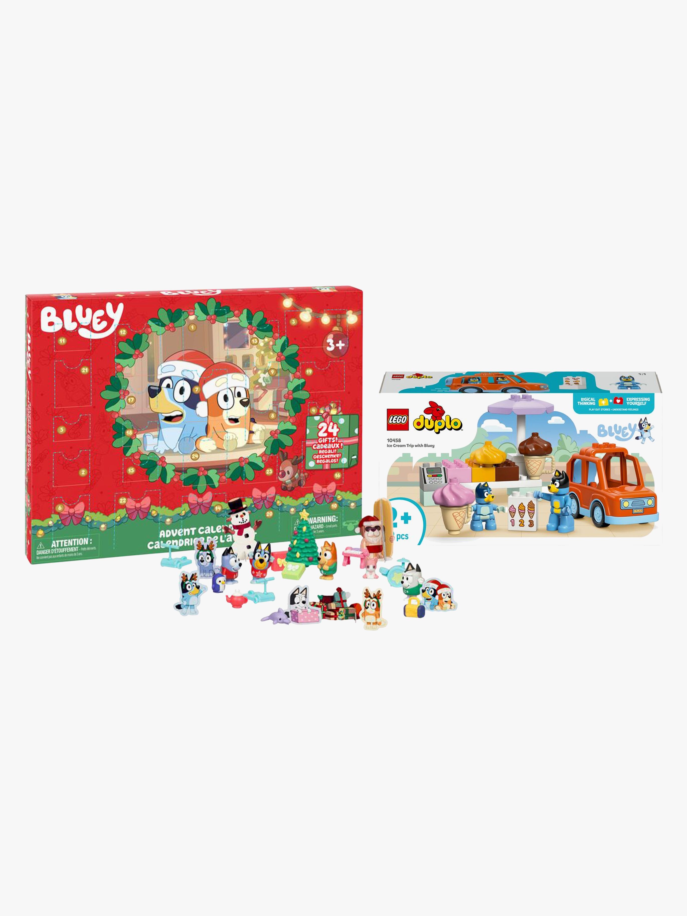 Bluey Adventskalender &  LEGO DUPLO Bluey 10458 Ausflug zur Eisdiele mit Bluey