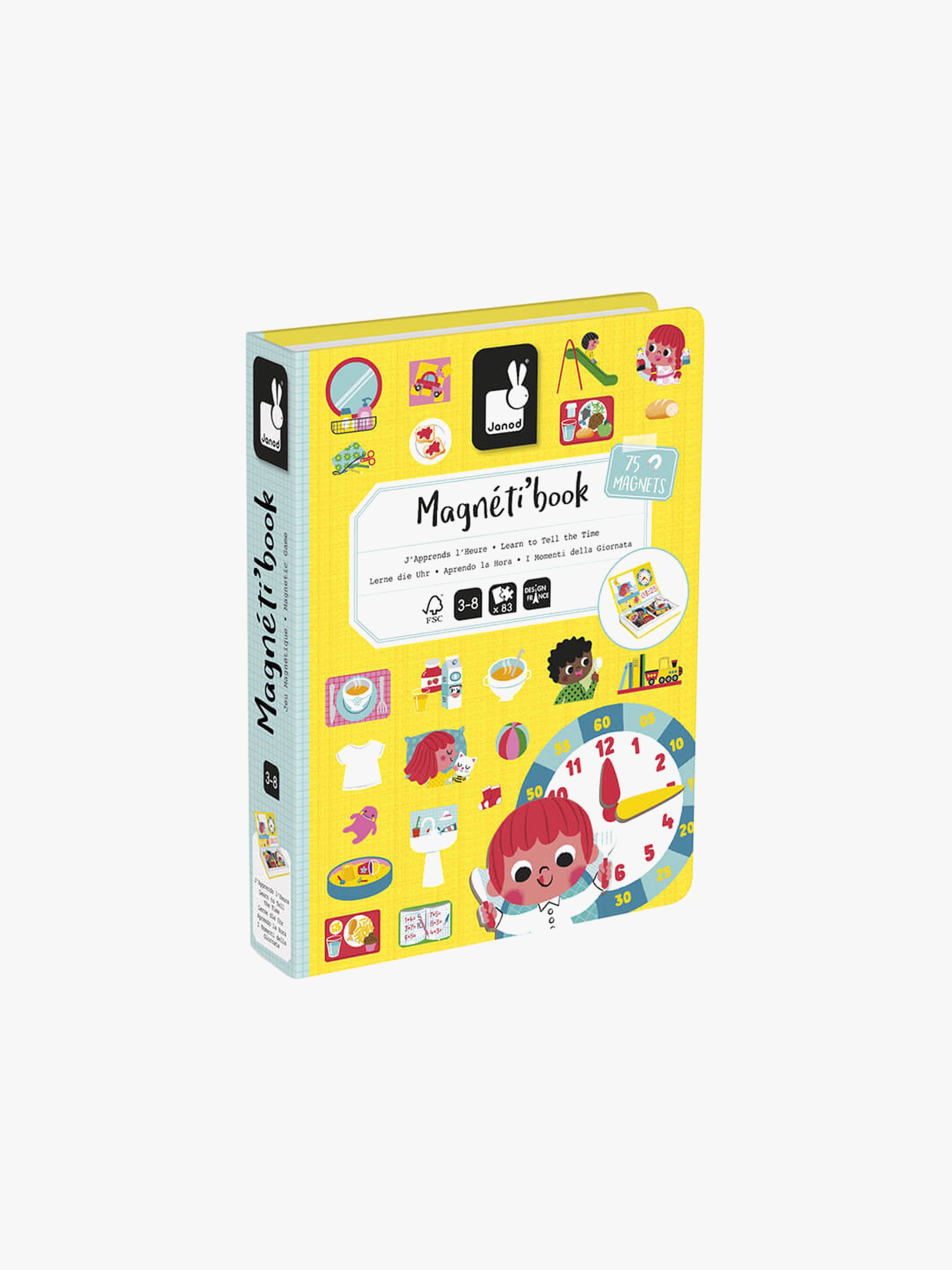 Janod Magneti'Book Die Uhr Lernen Magnet-Set 75 Teile