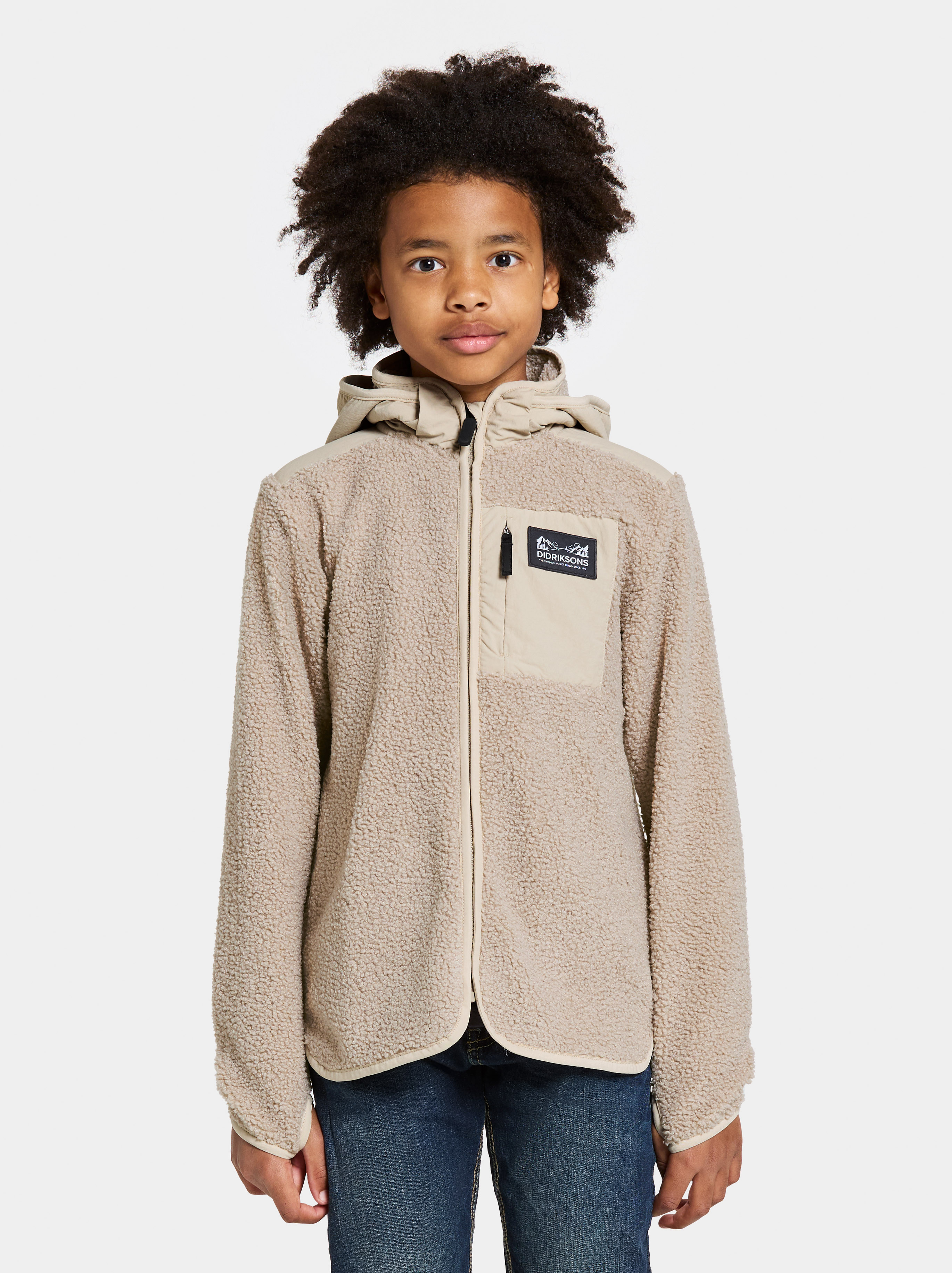 Didriksons Exa Fleecejacke, Beach Beige, 120
