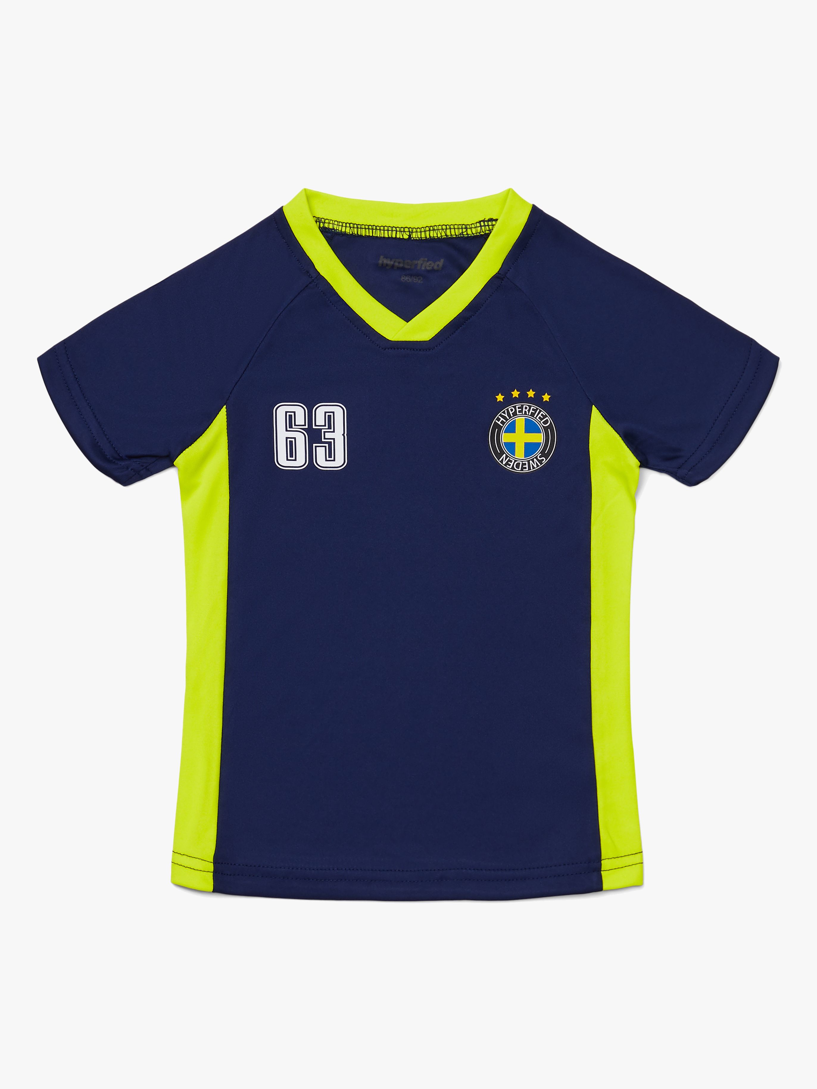 Hyperfied V-Neck Neo Logo T-Shirt, Medieval Blue 110-116