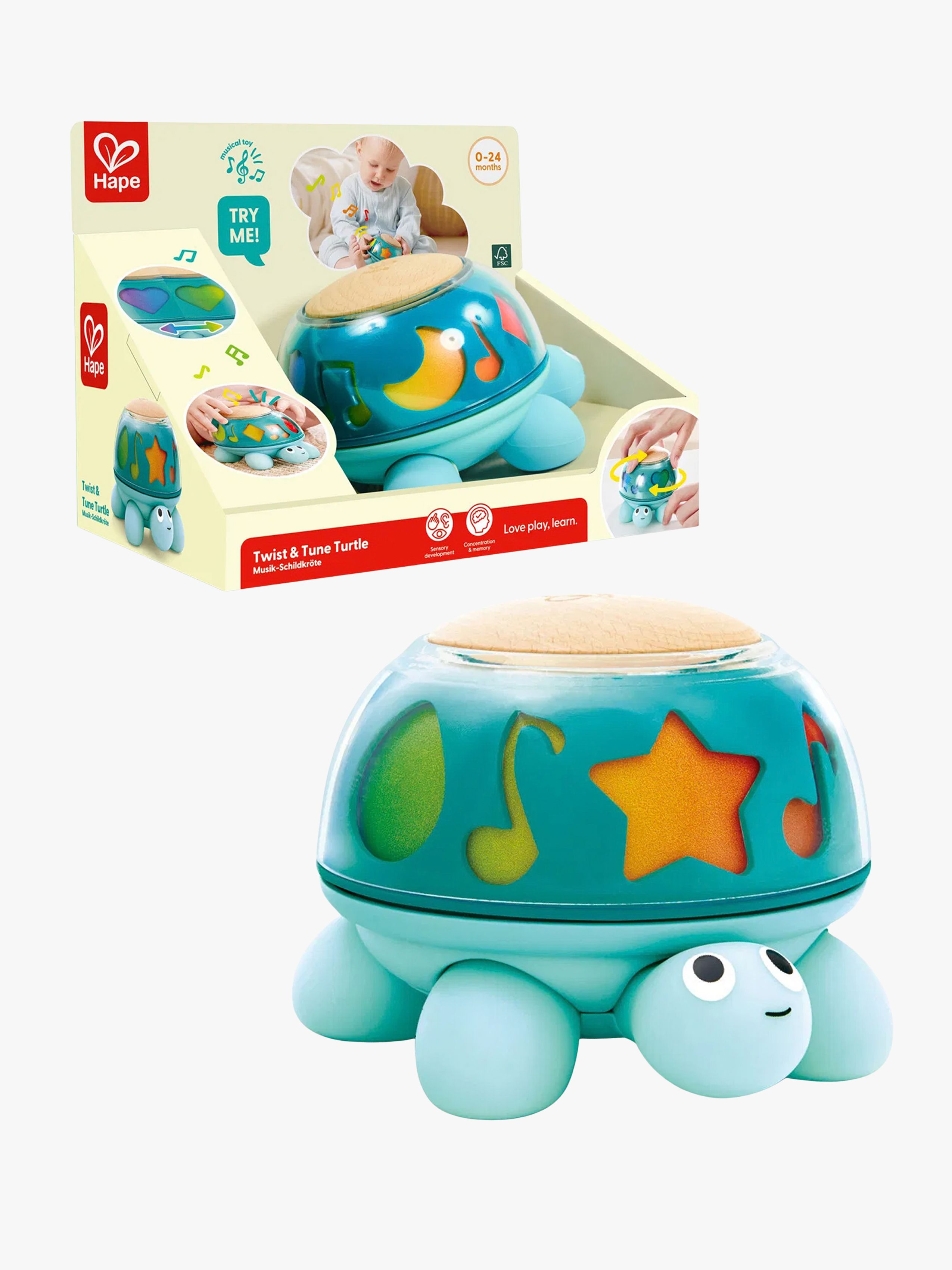 Hape Twist & Tune Aktivitätsspielzeug Schildkröte, Babyspielzeug