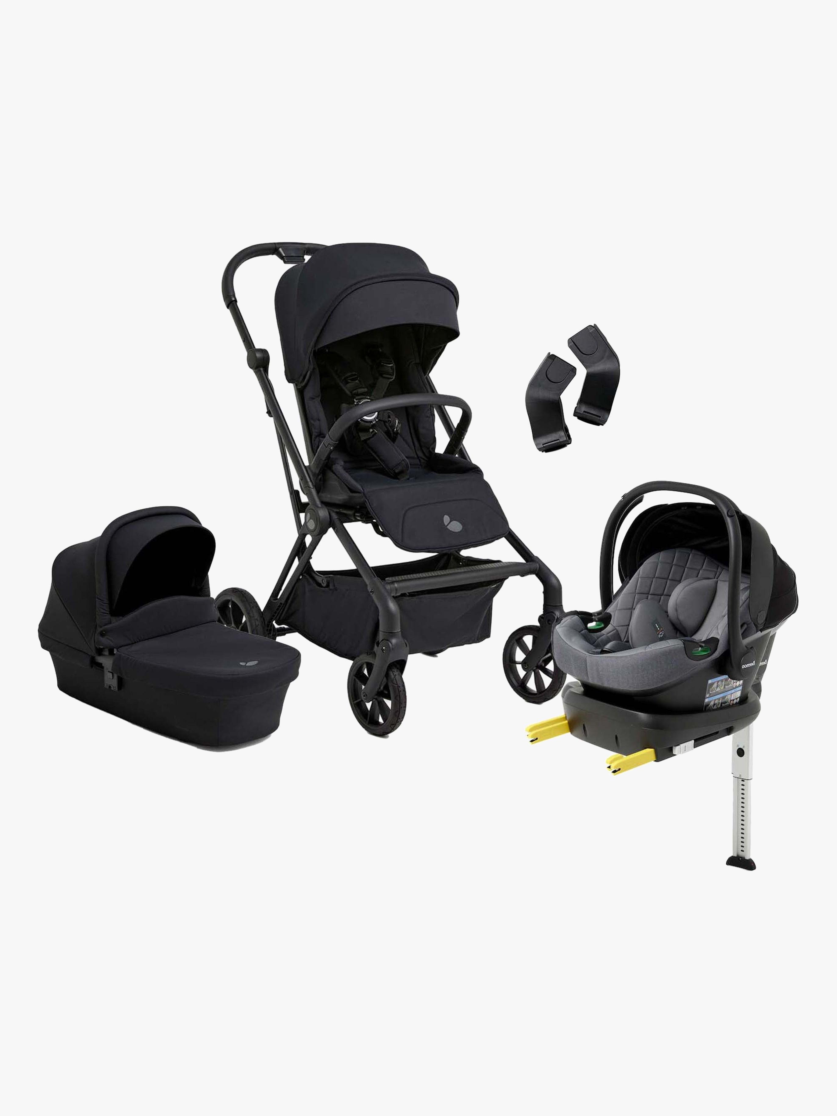 Beemoo Pro Twist Kombiwagen inkl. Beemoo Route Babyschale &  Basis, Coffee Black/Mineral Grey