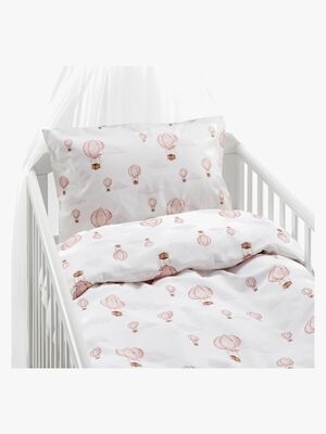 Borganäs Bettwäsche Babybett Ballon 2-teilig 100x130 cm, Rosa