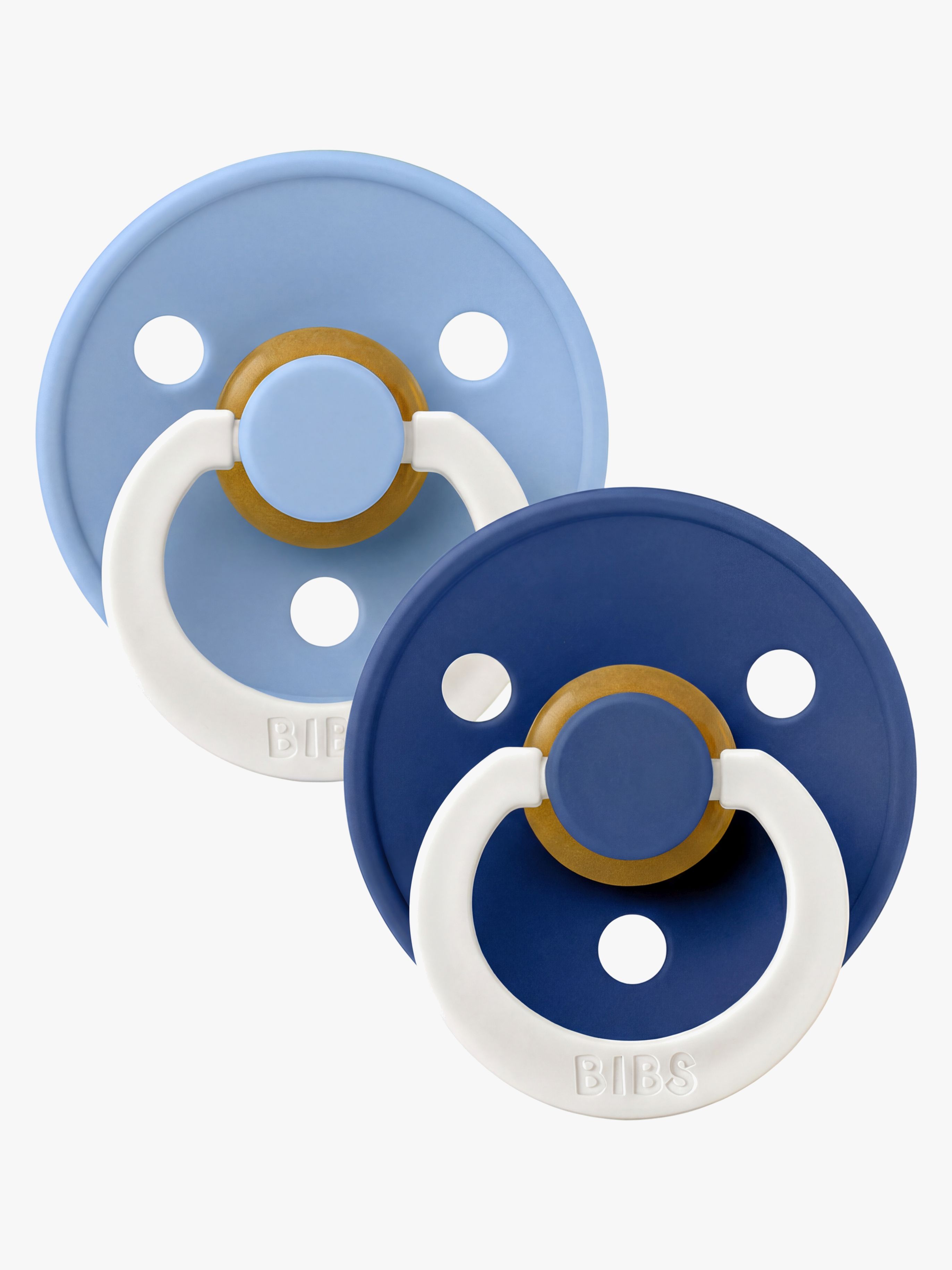 BIBS Colour Schnuller 2er-Pack Latex Gr. 2, Sky Blue/Cornflower GLOW