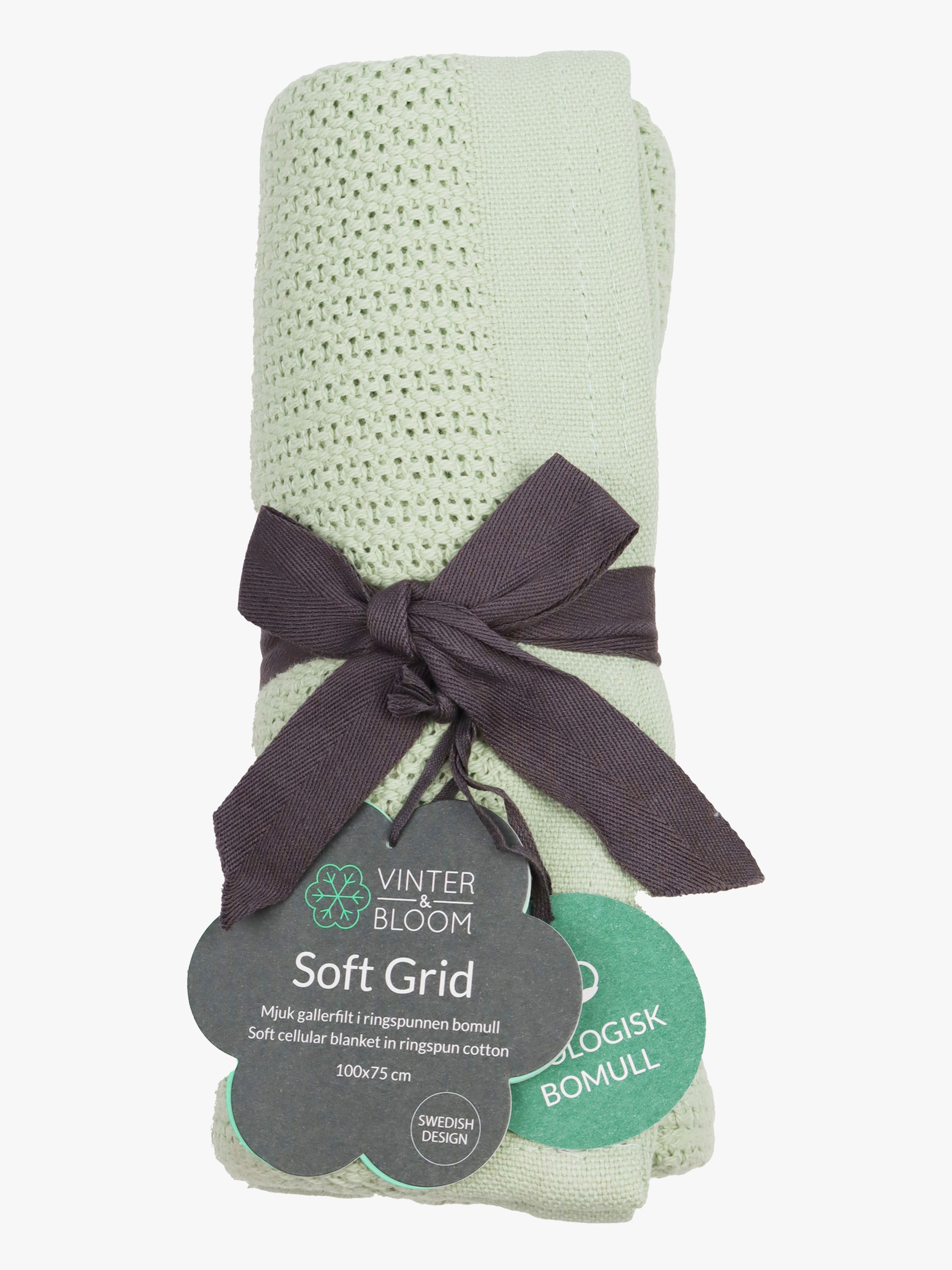Vinter &  Bloom Soft Grid EKO Lochmusterdecke, Tender Green