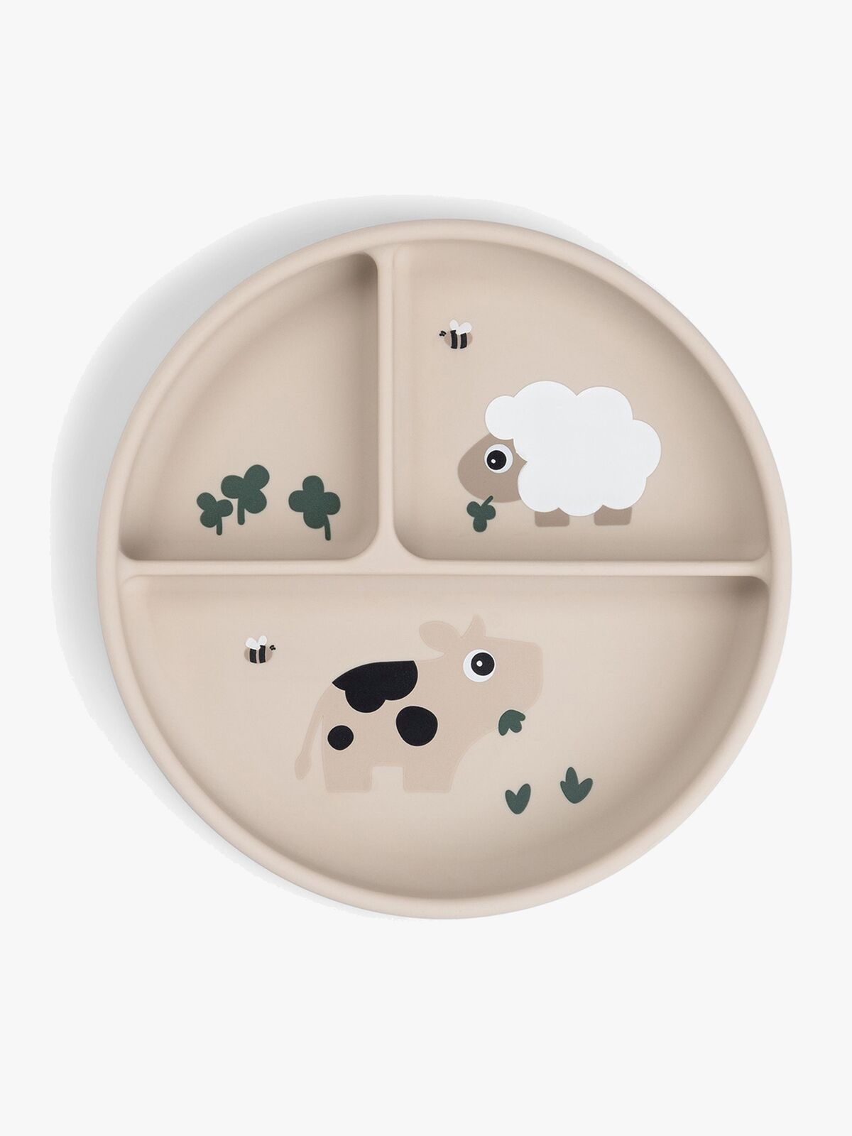 Done By Deer Tiny Farm Stick & Stay Geteilter Silikonteller, Sand