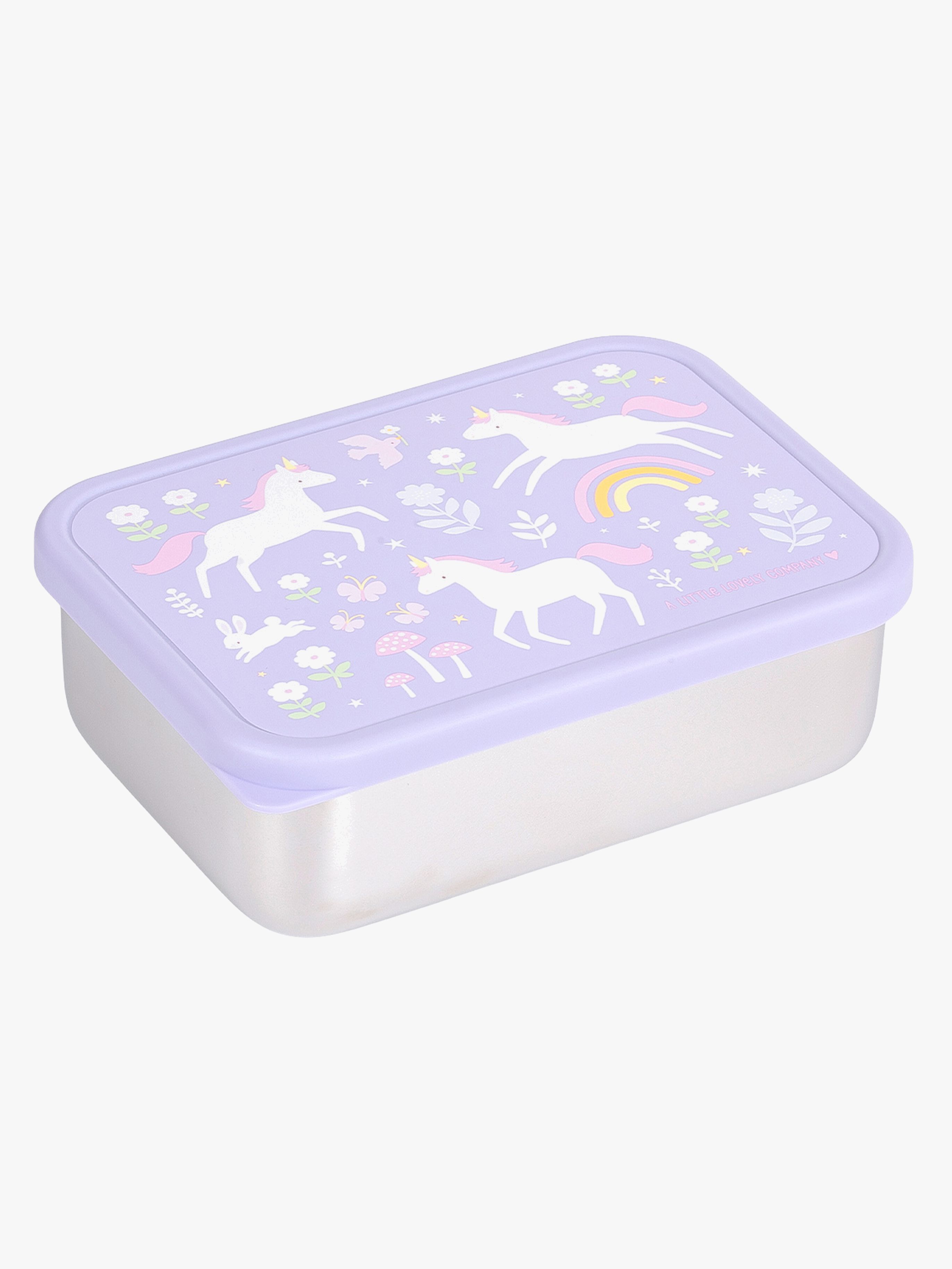 A Little Lovely Company Brotdose Stainless Steel, Unicorn Dreams