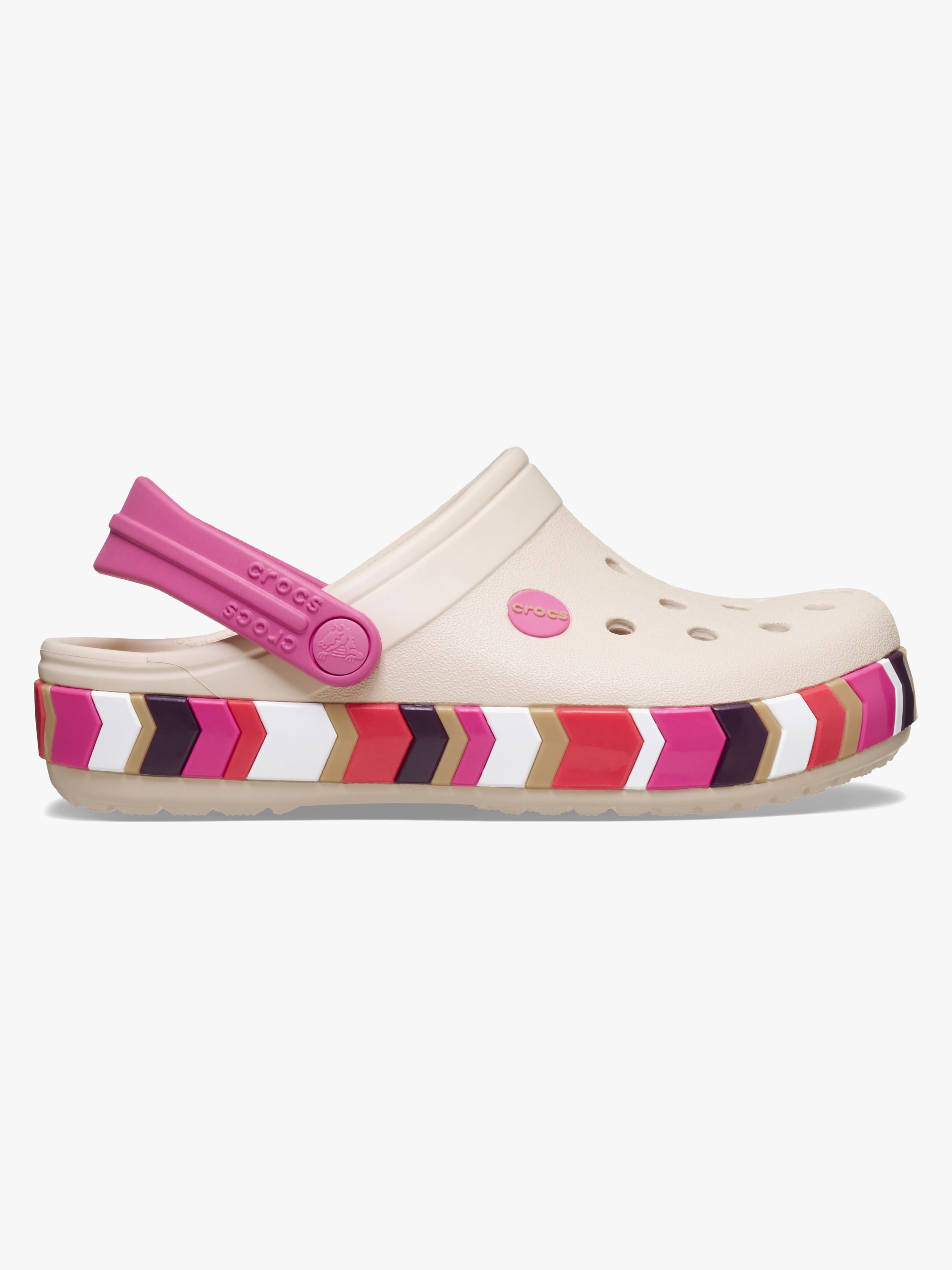 Crocs Crocband Chevron Band Pantoffeln, Frappé/Quiet Rose, 28-29