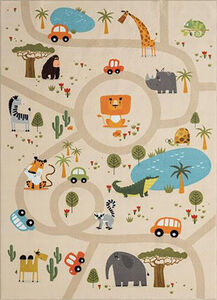 KMCarpets Animal Teppich 120 x 160 cm, Leinenfarben