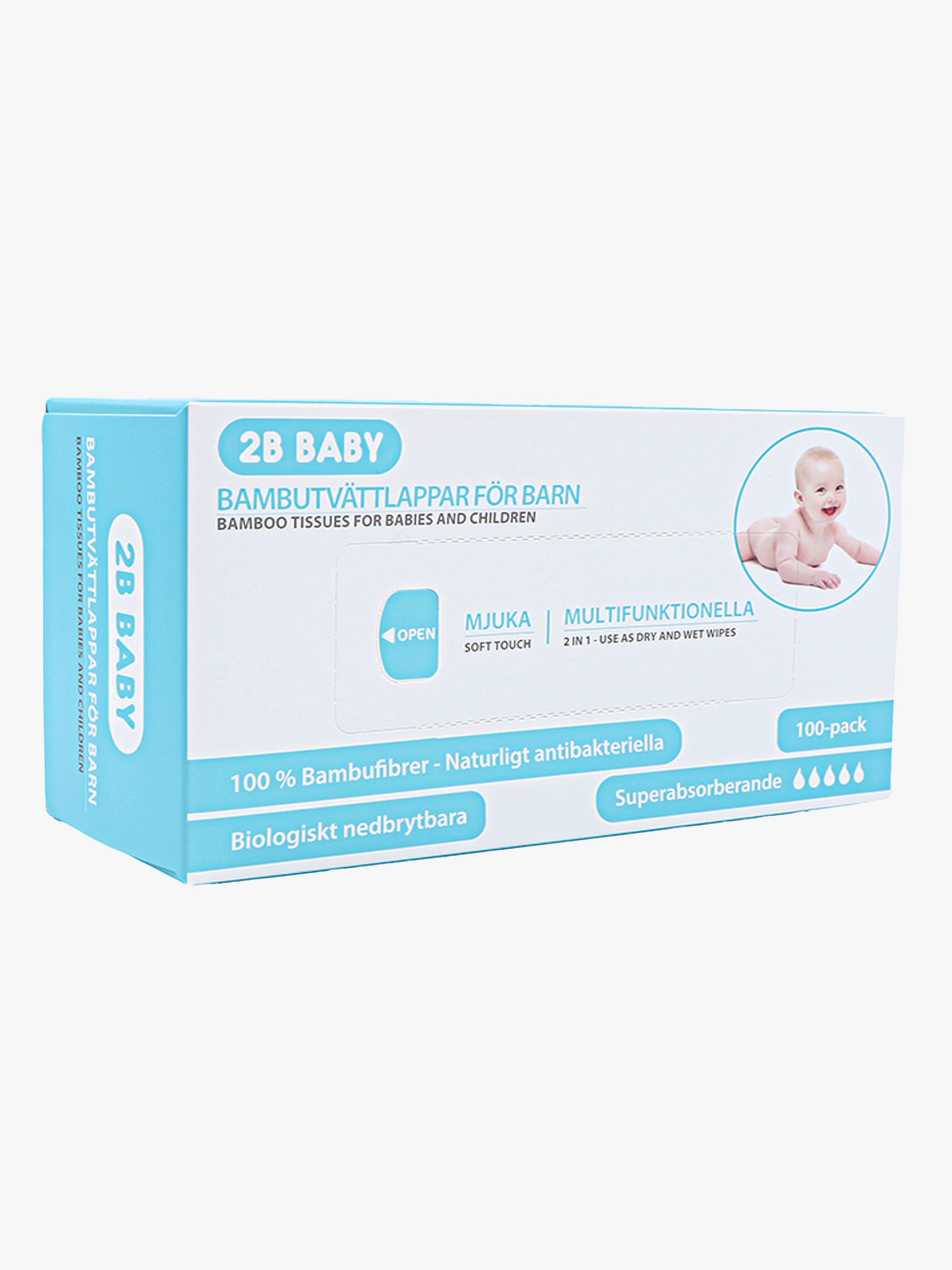 Waschlappen Bambus 100er-Pack, Weiß