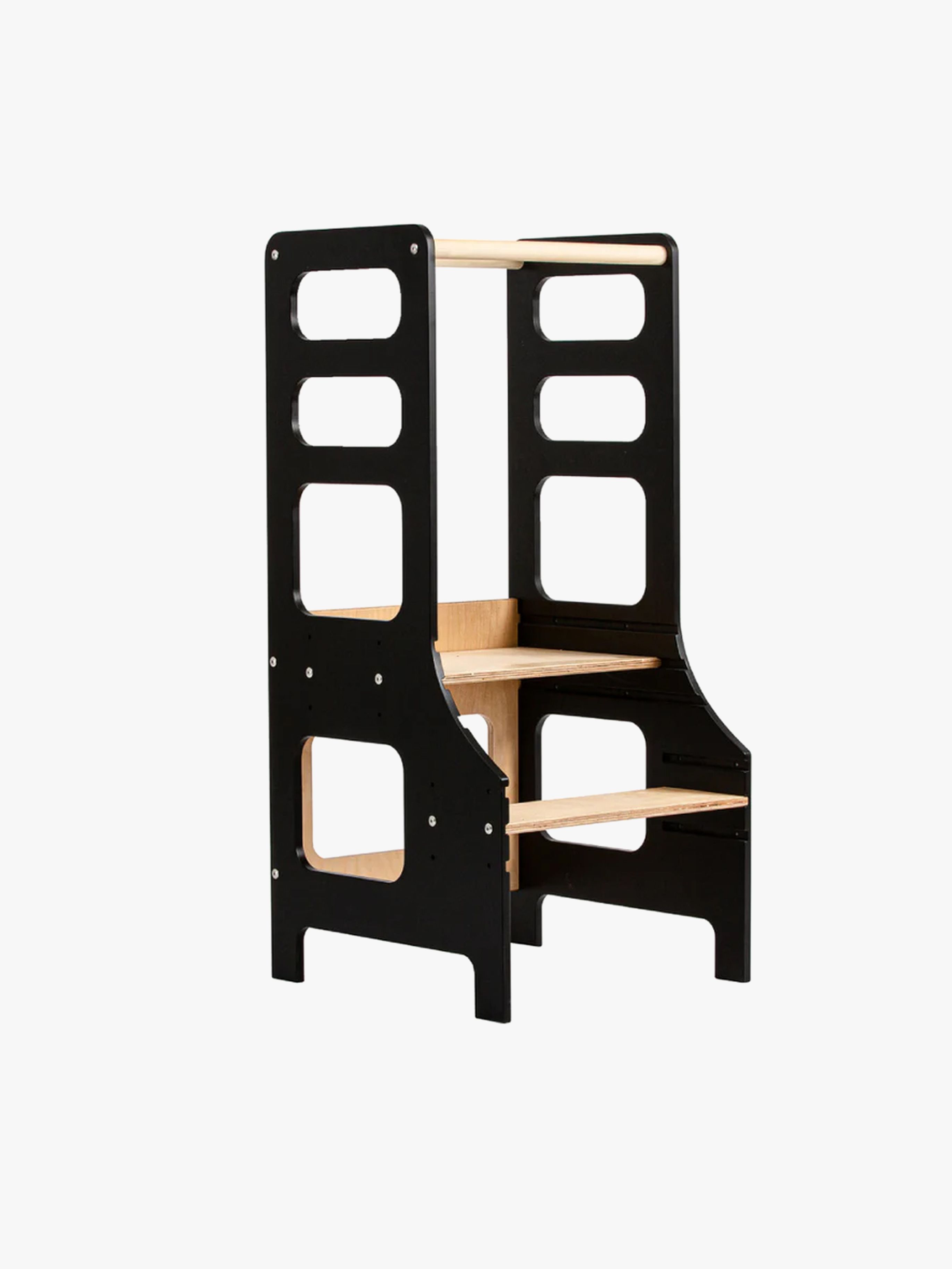 Duck Woodworks Verstellbarer Lernturm, Schwarz