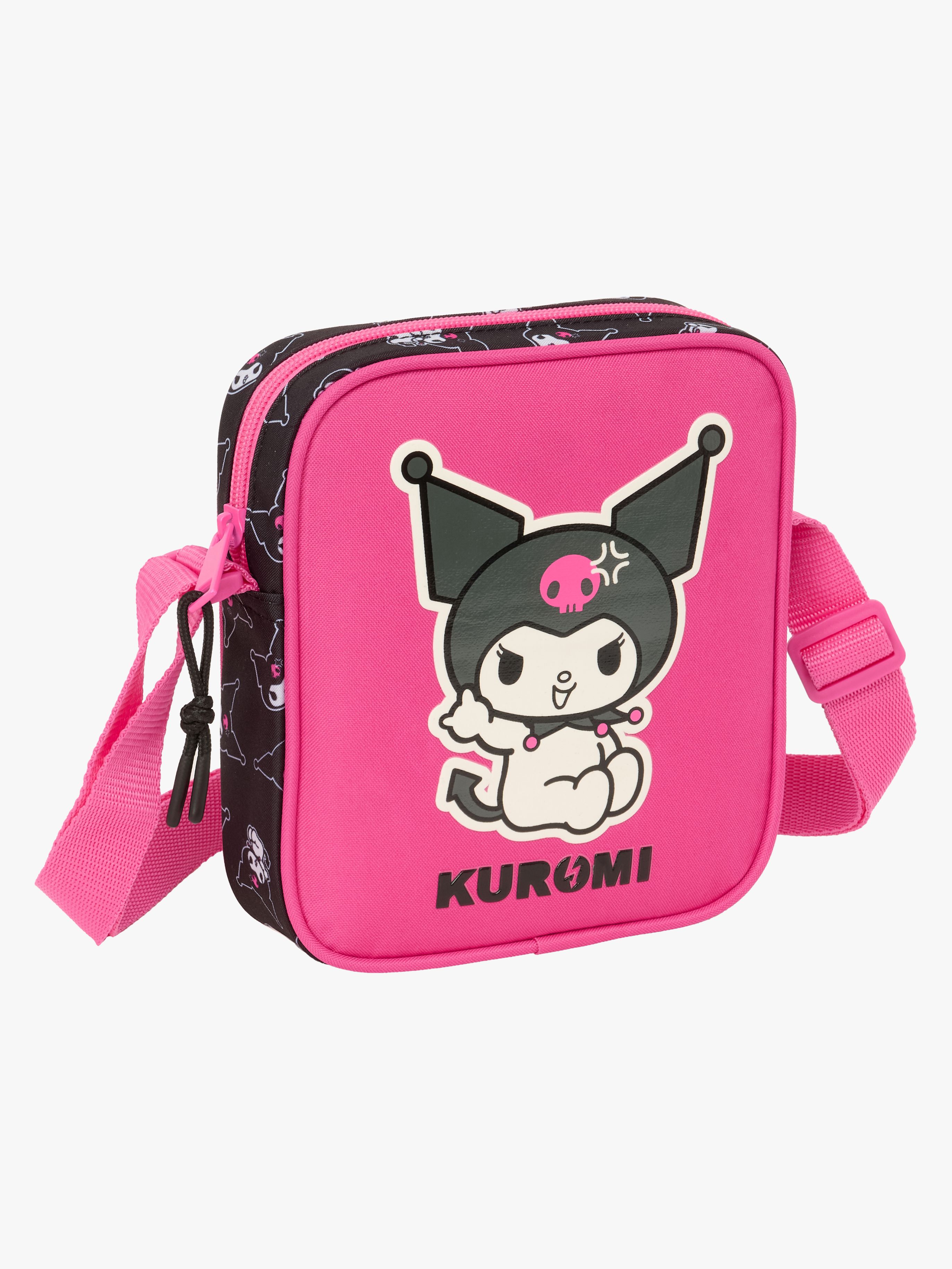 Hello Kitty Kuromi Schultertasche, Rosa/Schwarz