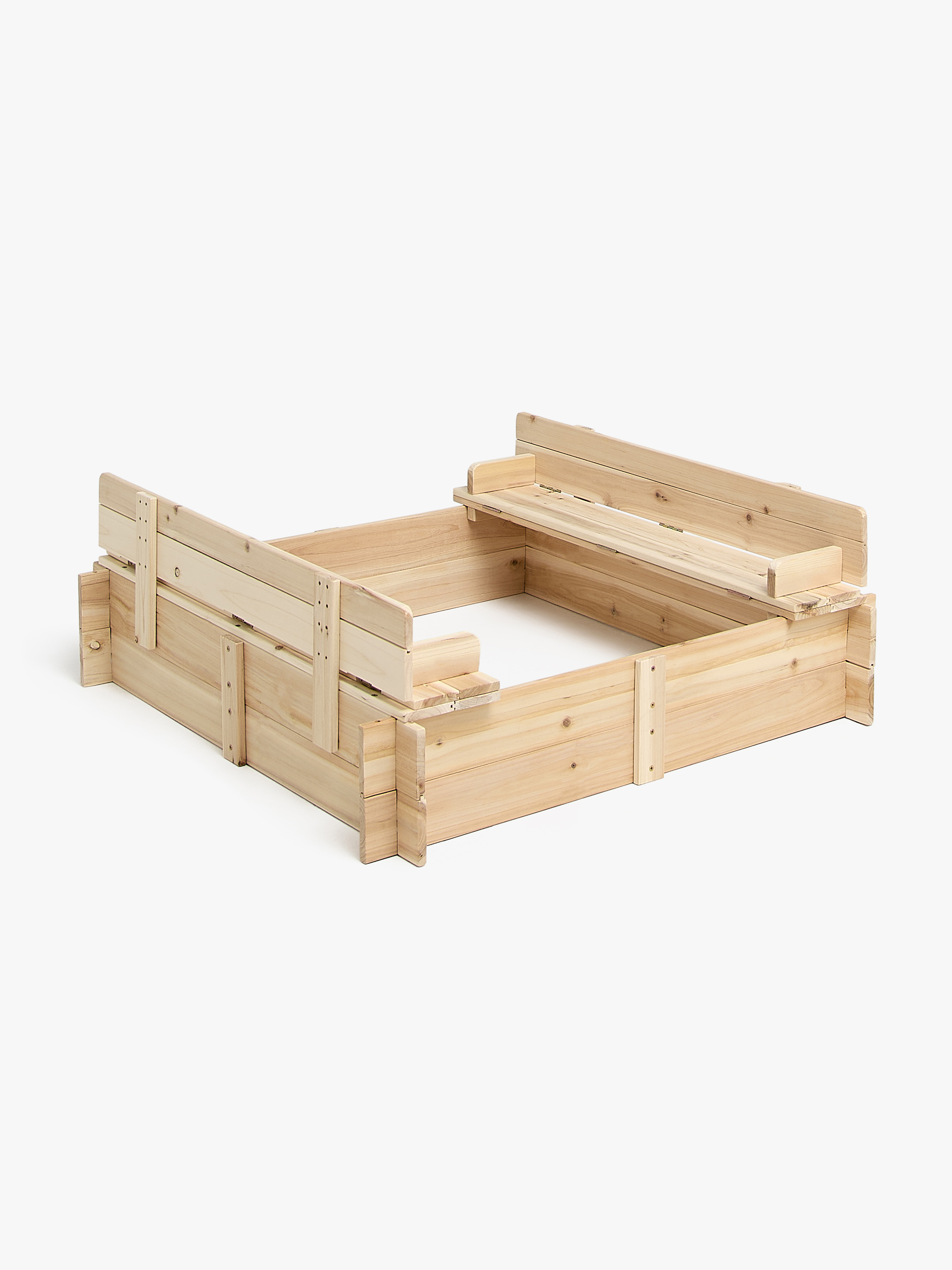 Woodlii Sandkasten mit Deckel & Bank