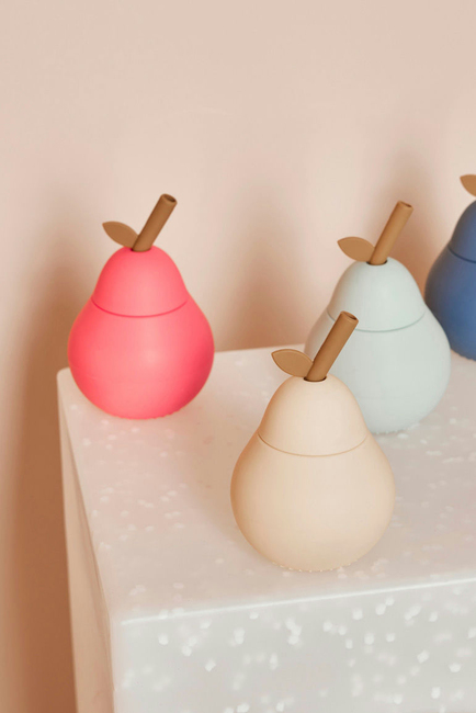 OYOY Pear Trinkhalmbecher, Cherry Red