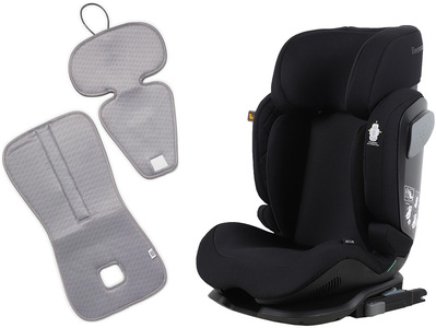Beemoo Recline i-Size Kindersitz inkl. Ventilierendem Sitzpolster, Black Stone/Grey
