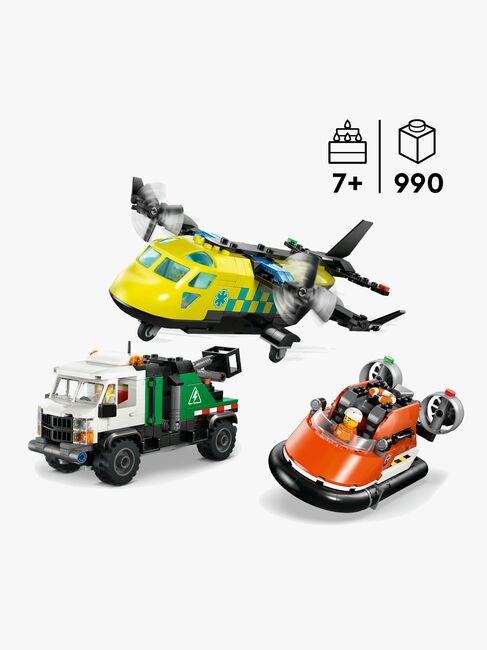 LEGO City 60505 Kombinationsset mit Flugzeug, Wartungsfahrzeug und Luftkissenboot