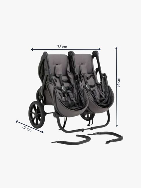 Beemoo BFF60 2 Geschwisterwagen, Fog Grey