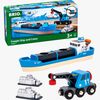 BRIO World 33534 Containerschiff mit Kranwagen