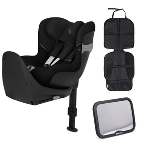Cybex Sirona S2 i-Size Kindersitz inkl. Sitzschoner & Autospiegel, Moon Black