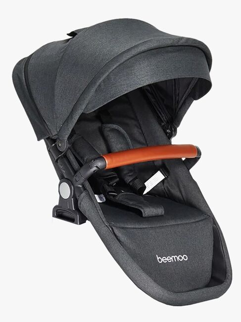 Beemoo Maxi 4 Twin Geschwisterwagen inkl. Geschwistersitz & Cybex Aton B2 Babyschale & Basis, Black/Volcano Black