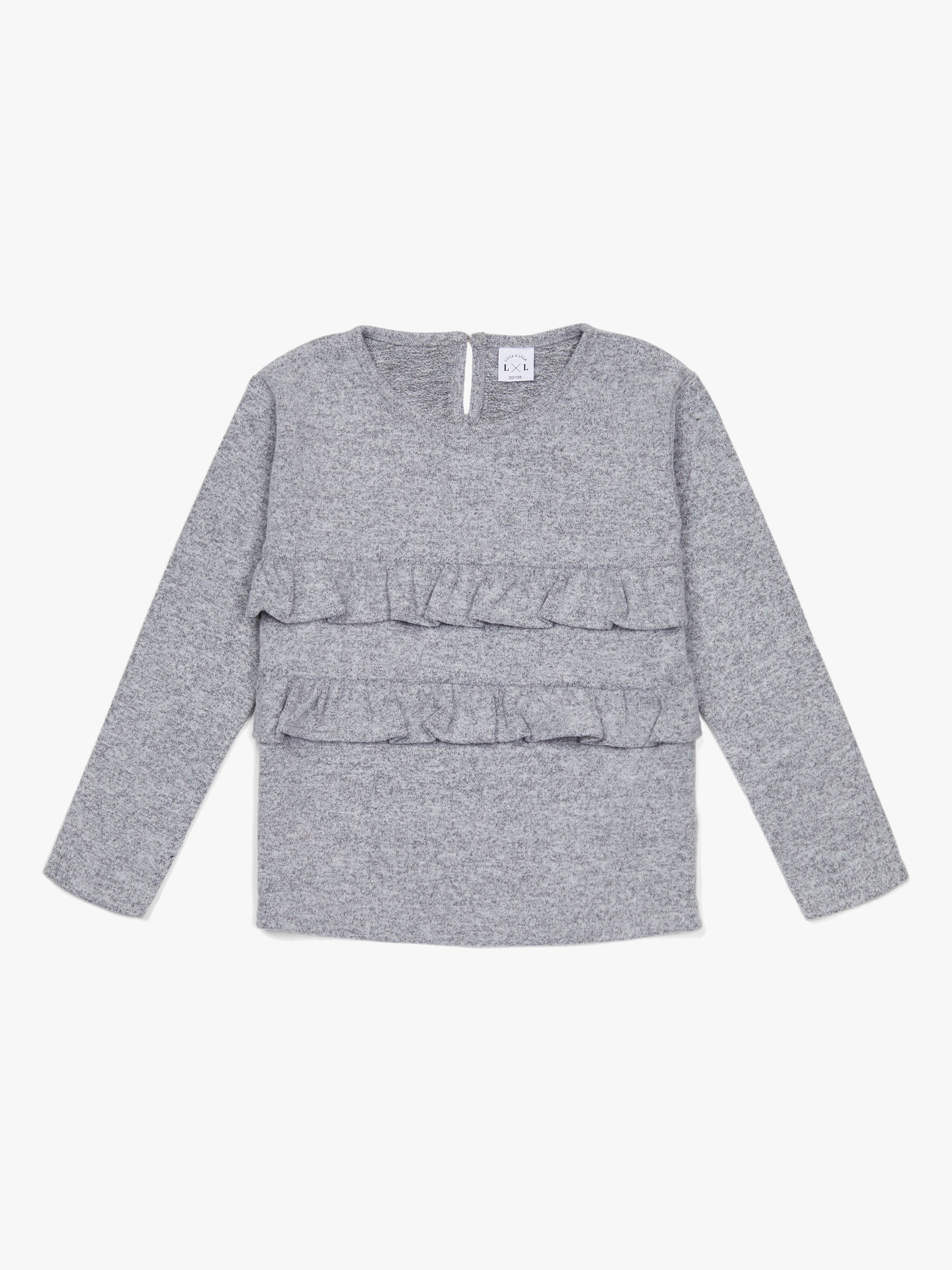Asia Pullover, Grey Melange 110-116