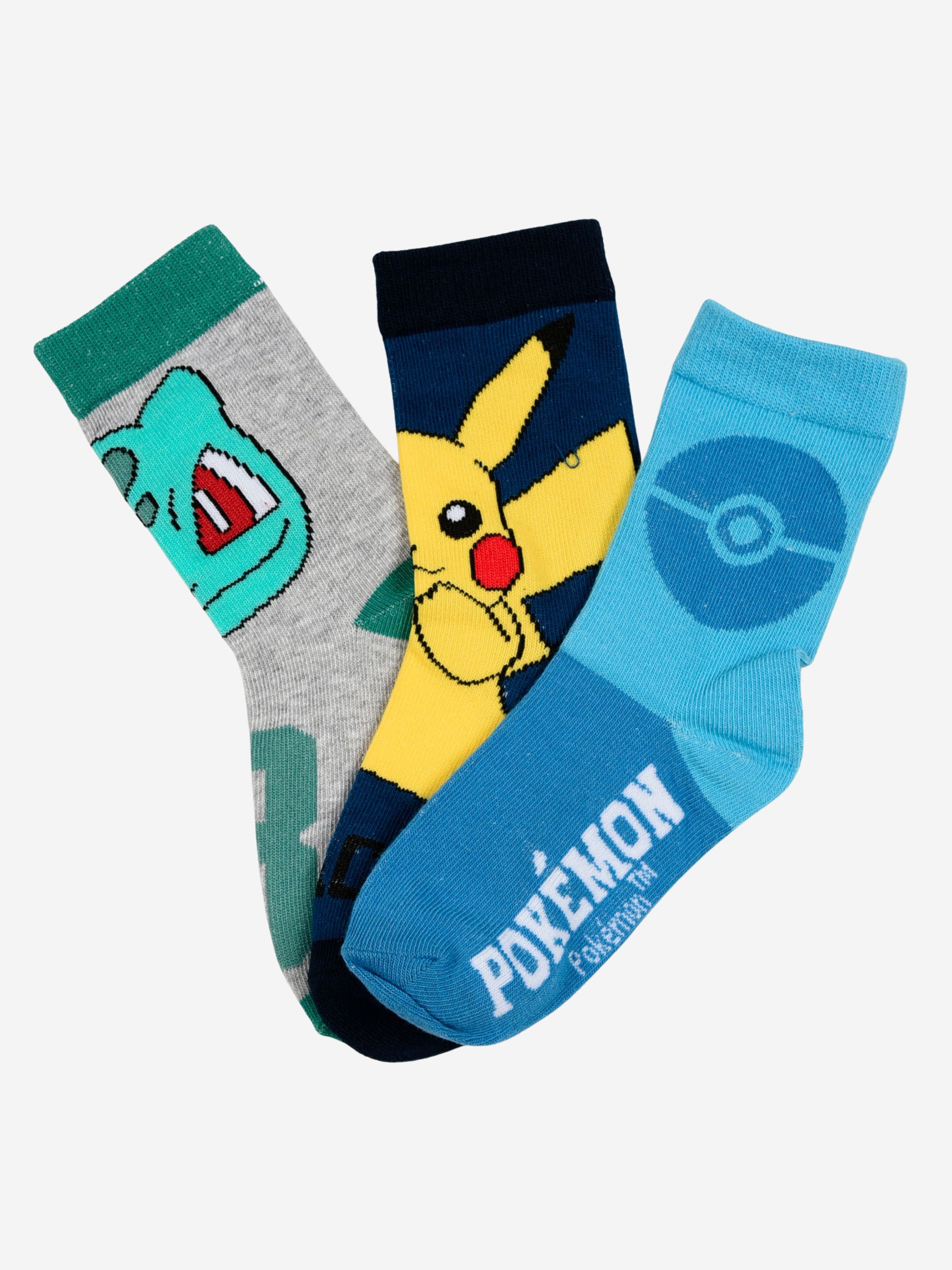 Pokémon Socken 3er-Pack, Mehrfarbig, 23-26
