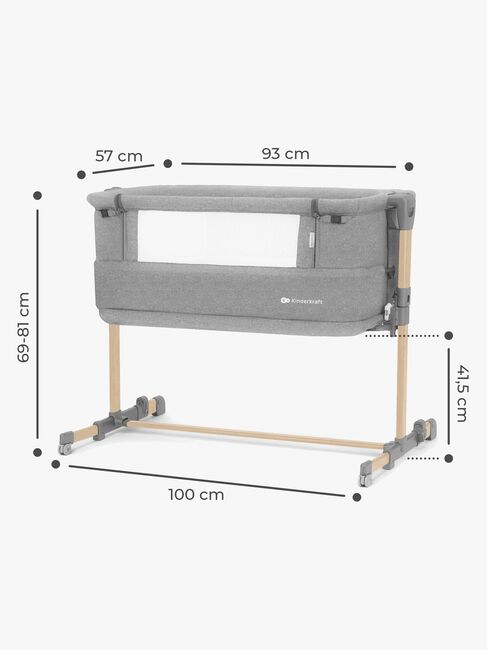 Kinderkraft NESTE GROW Beistellbett, Hellgrau