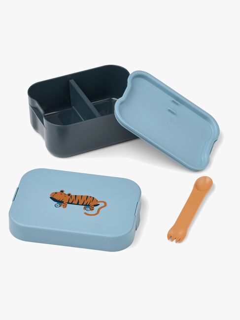 LIEWOOD Kamil Gemusterte Brotdose, Tiger/Beach Blue