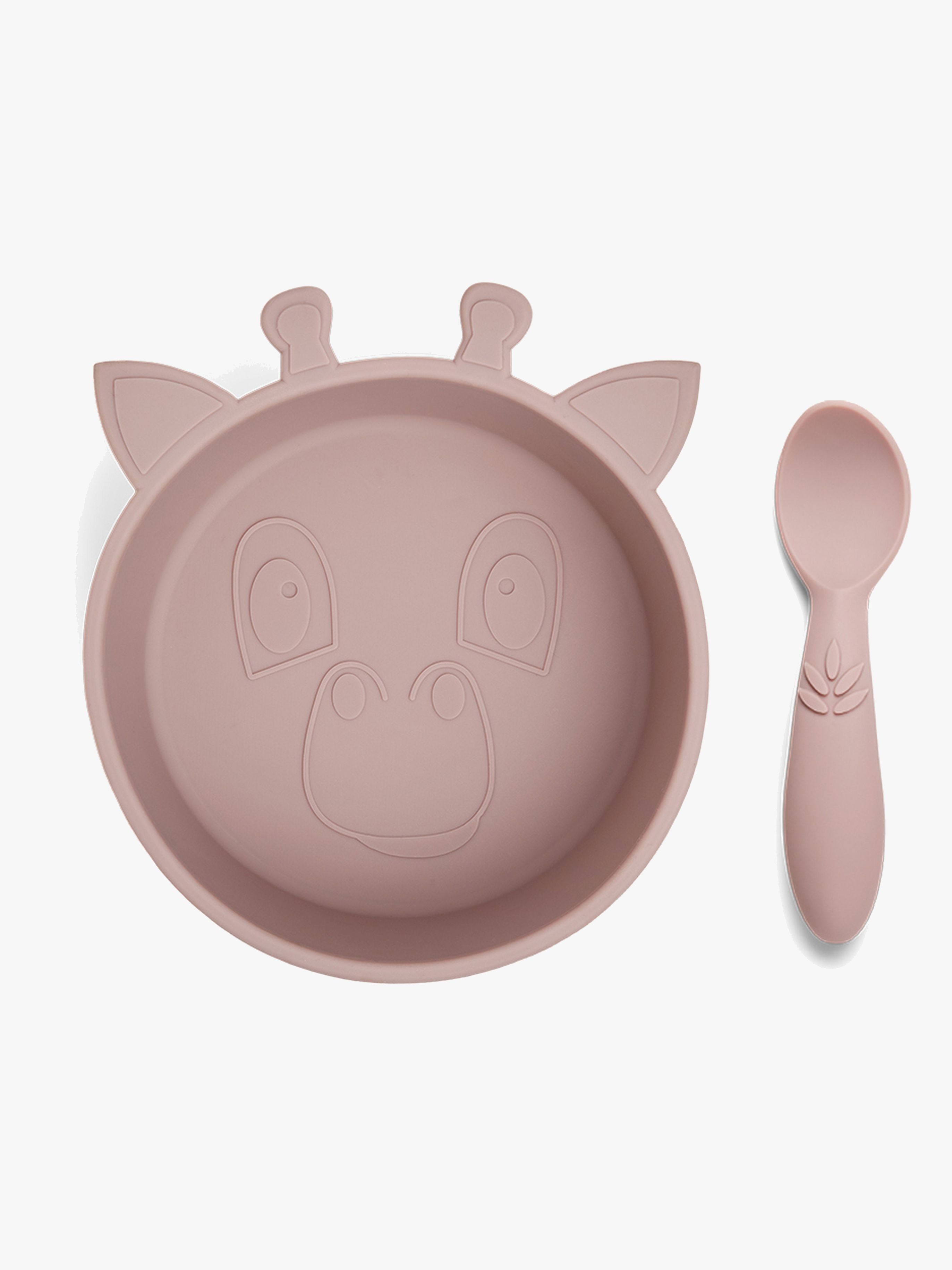 Elia Giraffe Tellerset 2er-Pack Silikon, Woodrose