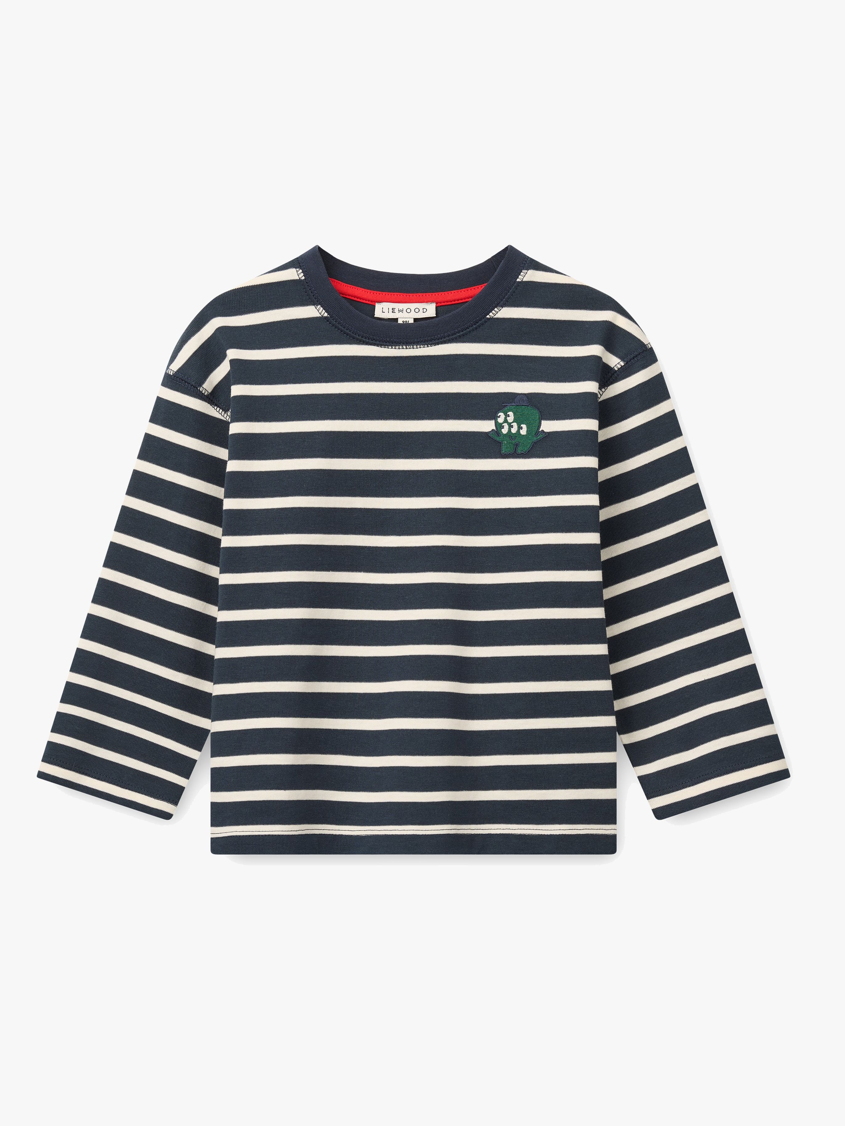LIEWOOD Tyler T-Shirt, Y/D Stripe Classic Navy / Creme De La Creme, 134-140