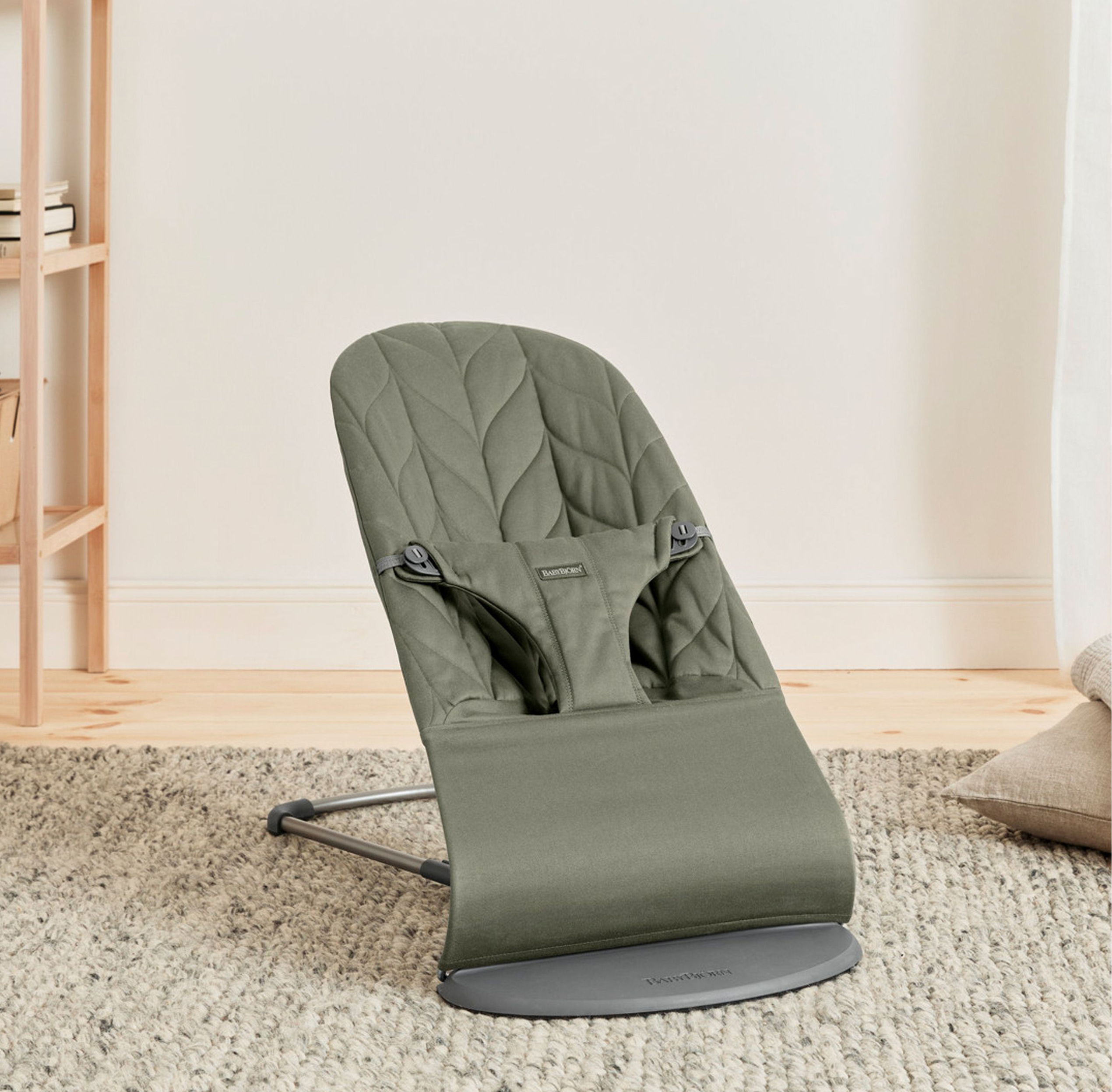 BabyBjörn Bliss Babywippe Gewebe Blütenblatt- Steppung, Dunkelgrün
