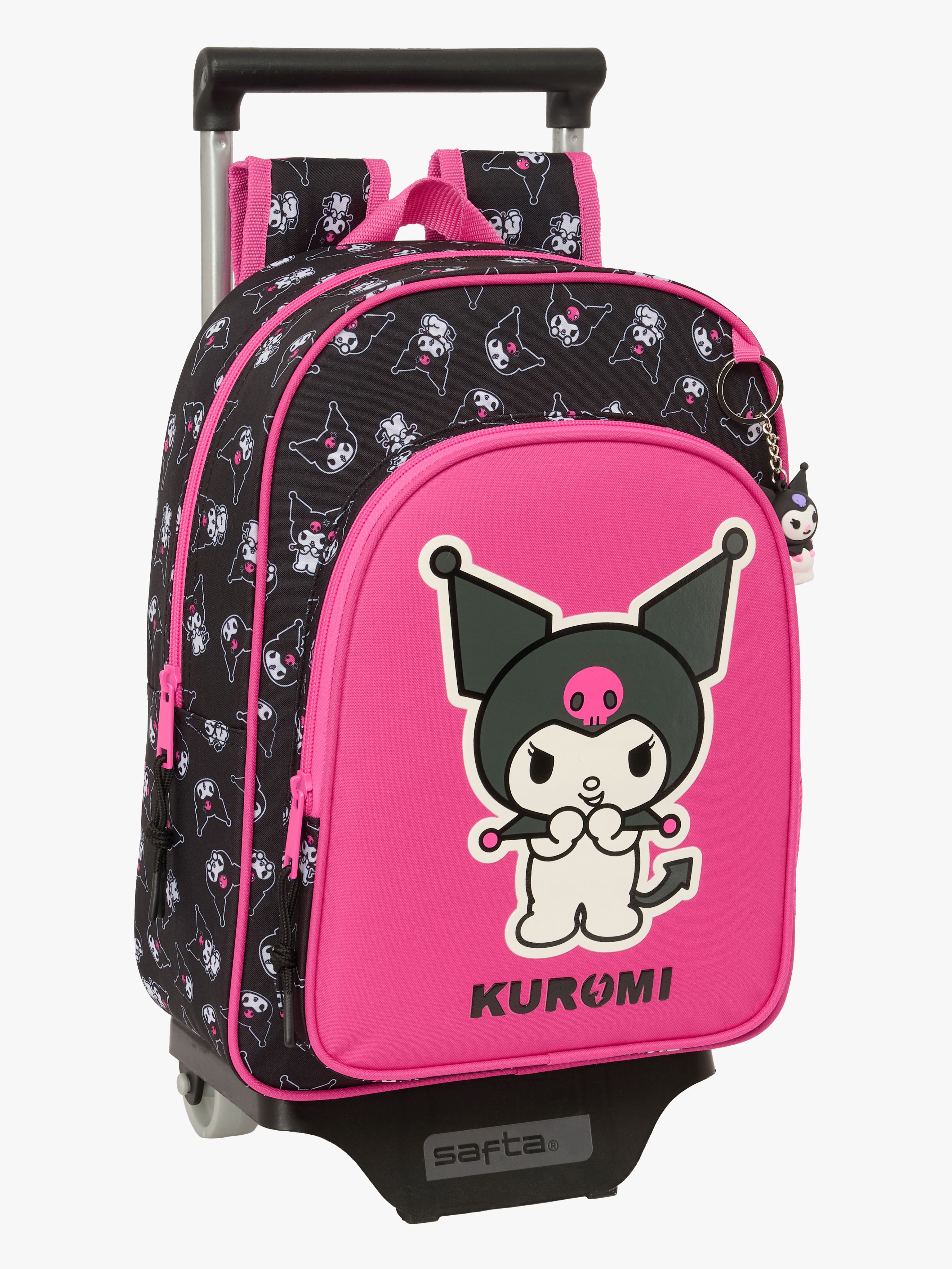 Hello Kitty Kuromi Trolley Reisekoffer 10L, Rosa-schwarz