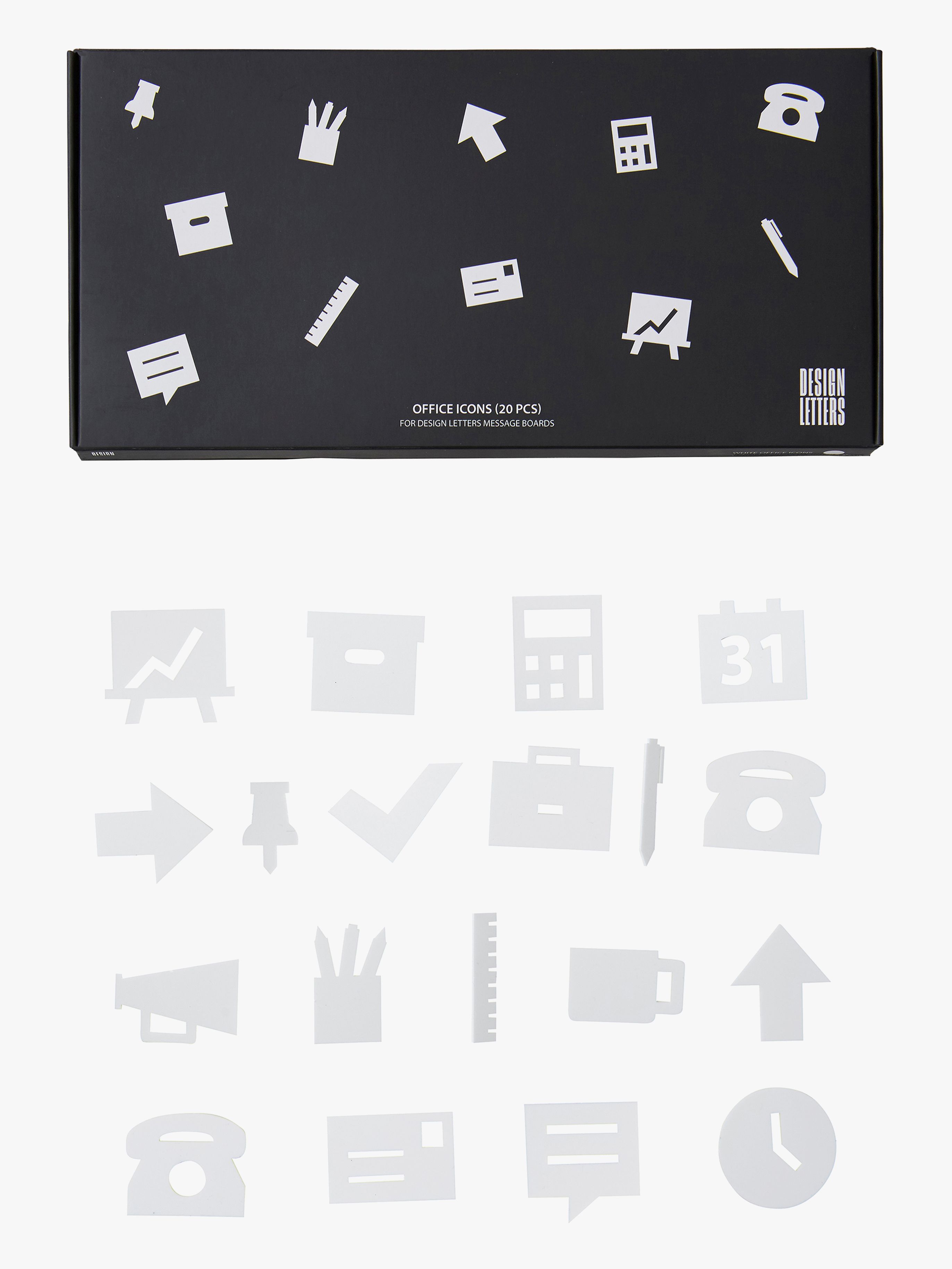 Office Icons für Nachrichtentafel 20 St, Weiß