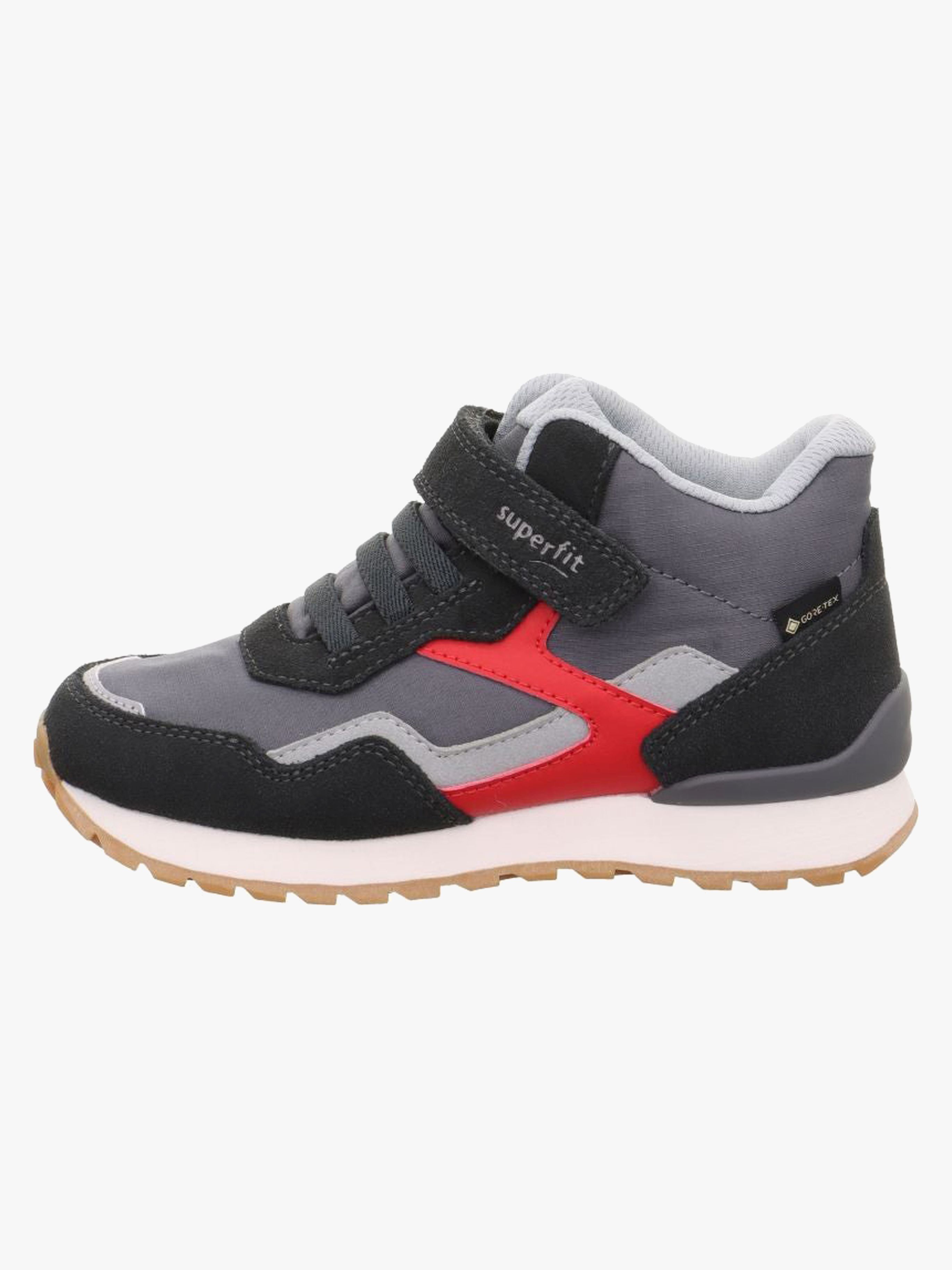 Superfit Dash Mid GTX Kinder Sneaker, Grey/Red, 27, Kinderschuhe