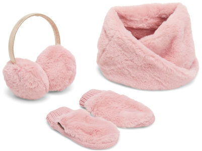 Petite Chérie Zoey Fake Fur Set, Pink