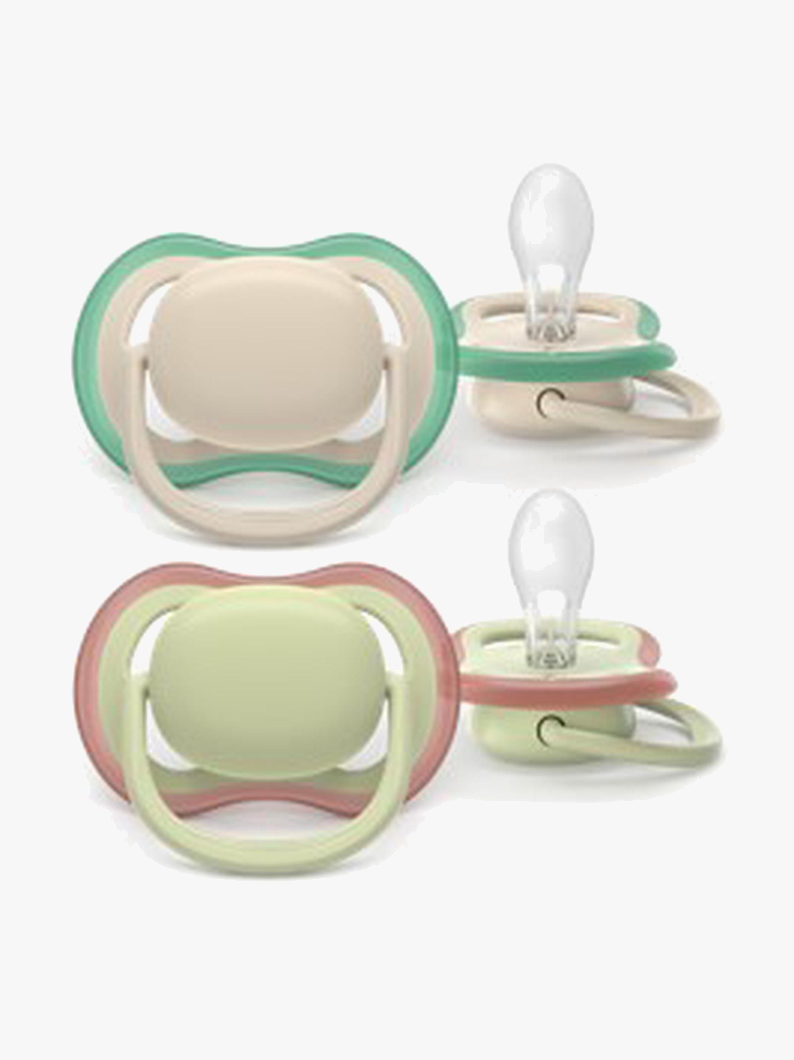 Avent Ultra Air Schnuller 6–18m 2er-Pack, Beige / Hellgrün