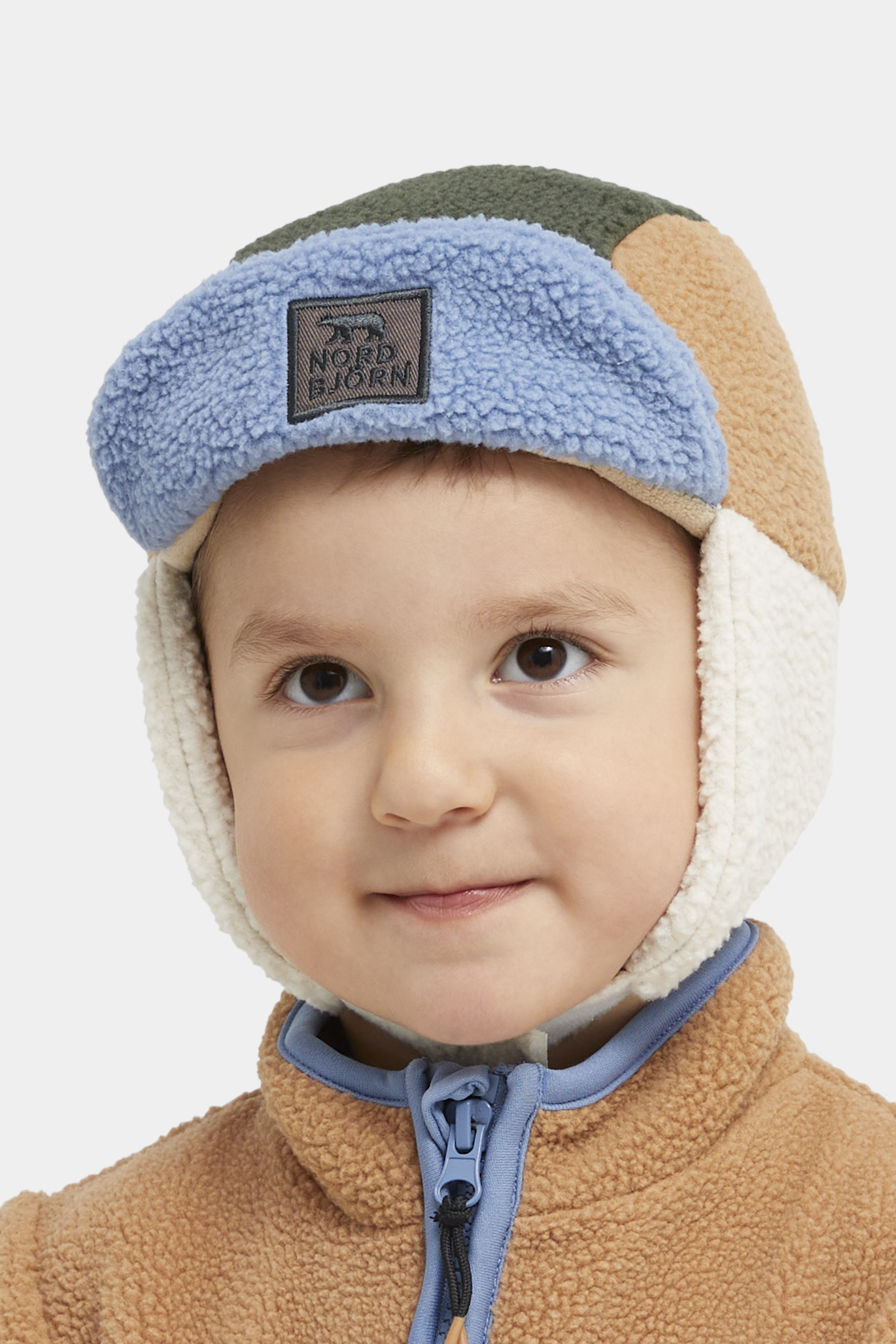 Knallen Teddyfleece-Mütze, Tobacco Brown / Stonewash / Oatmeal, 52-54