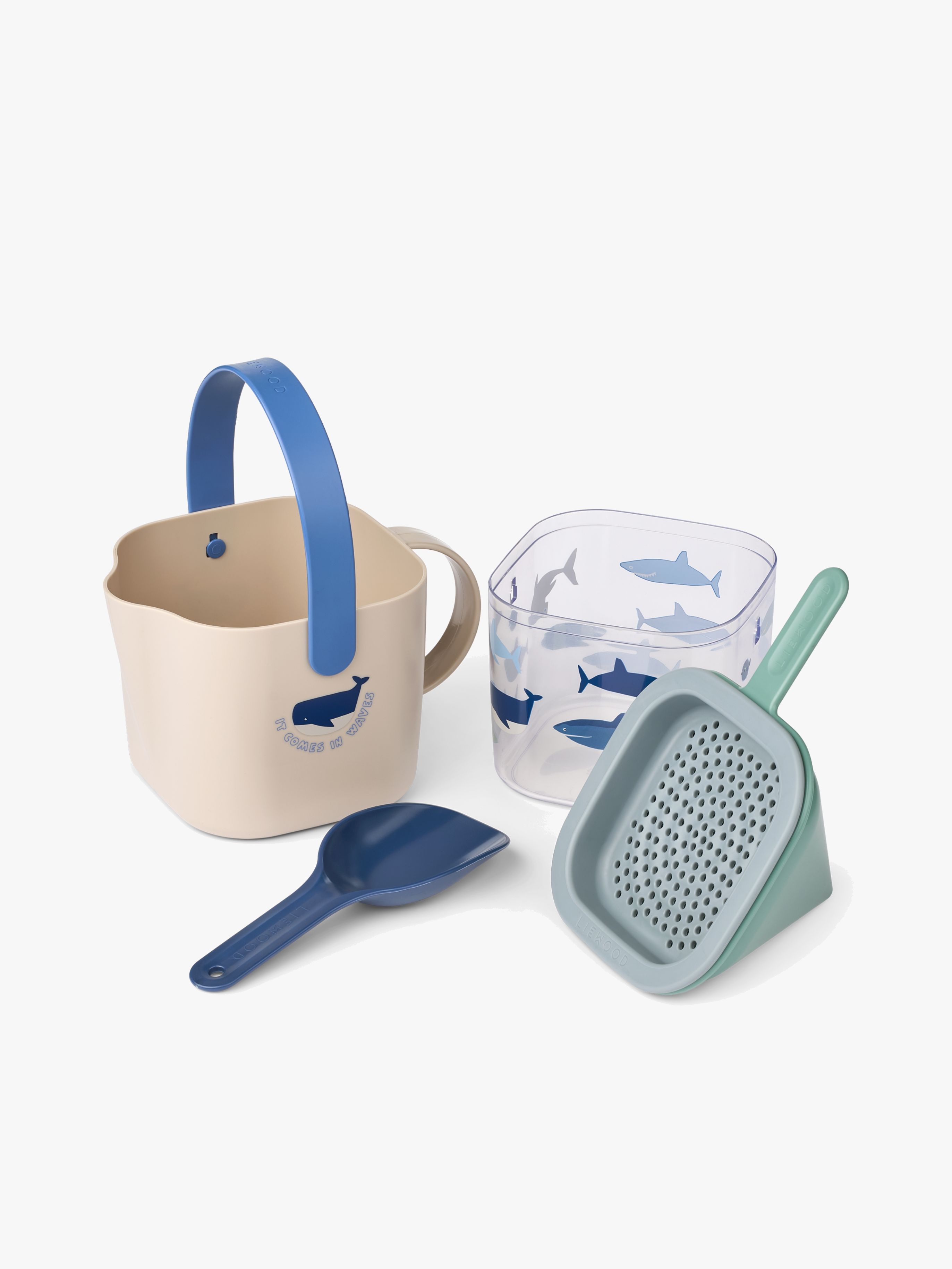 Roald Sandspielzeug-Set Shark / Dove Blue