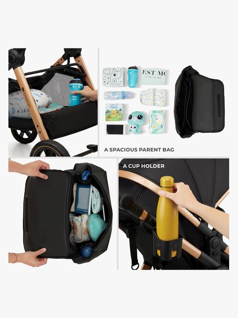 Kinderkraft ESME PRO 3-in-1 Kombikinderwagen Travelsystem, Pure Black