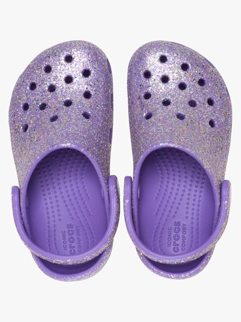 Crocs Classic Fantasy Glitter Kids Pantoffeln, Lila