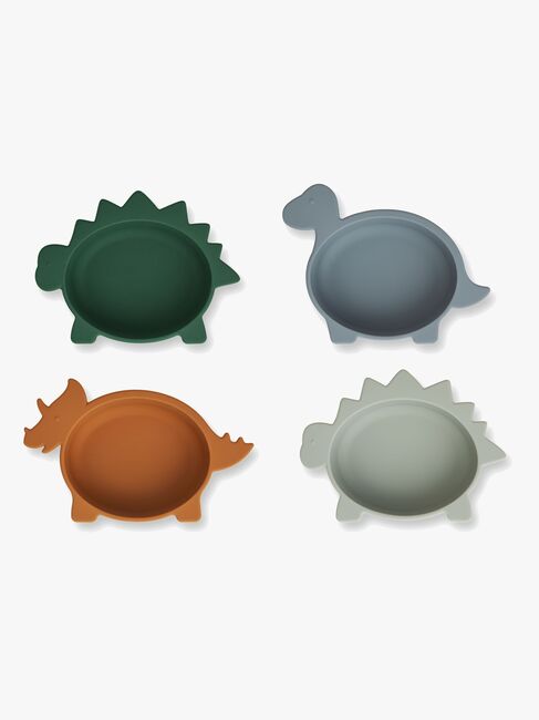 LIEWOOD Iggy Dino Schüsseln Silikon 4er-Pack, Blue Multi